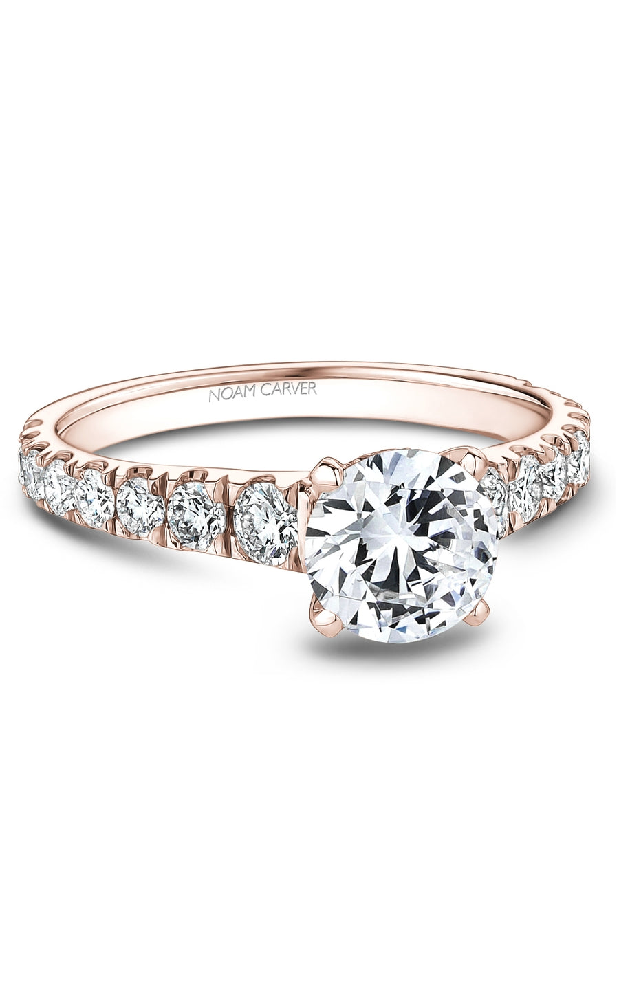 Noam Carver B519 01RA 14K White Gold Diamond Engagement Ring for Women - Perfect for Proposals, Anniversaries & Bridal Jewelry Gifts