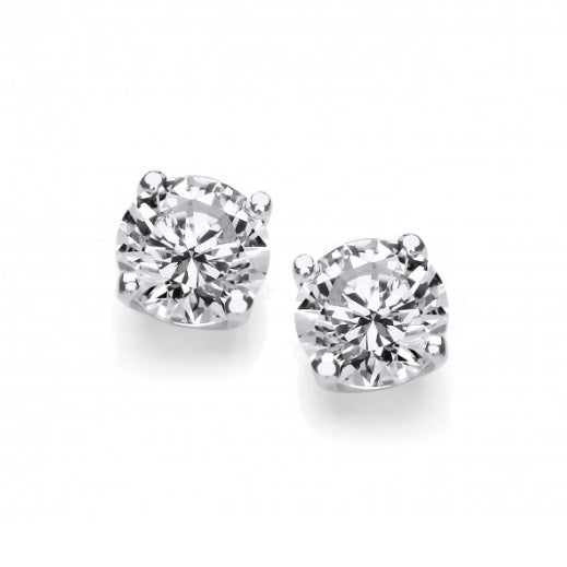 Sterling Silver Cubic Zirconia Stud Earrings - 4mm Round Cut Prong Set Earrings for Women | Perfect for Everyday Wear, Parties & Special Occasions