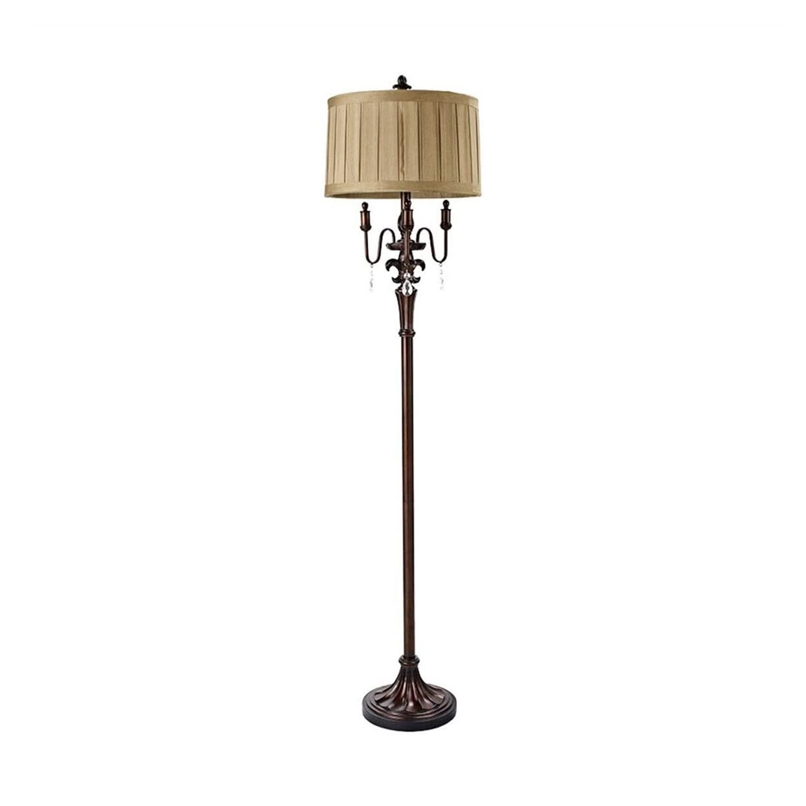 Vintage Floor Lamp - Classic Tall Standing Pole Light for Living Room, Bedroom, Office - Rustic Upright Floor Lamp for Cozy Reading Nook & Home Decor