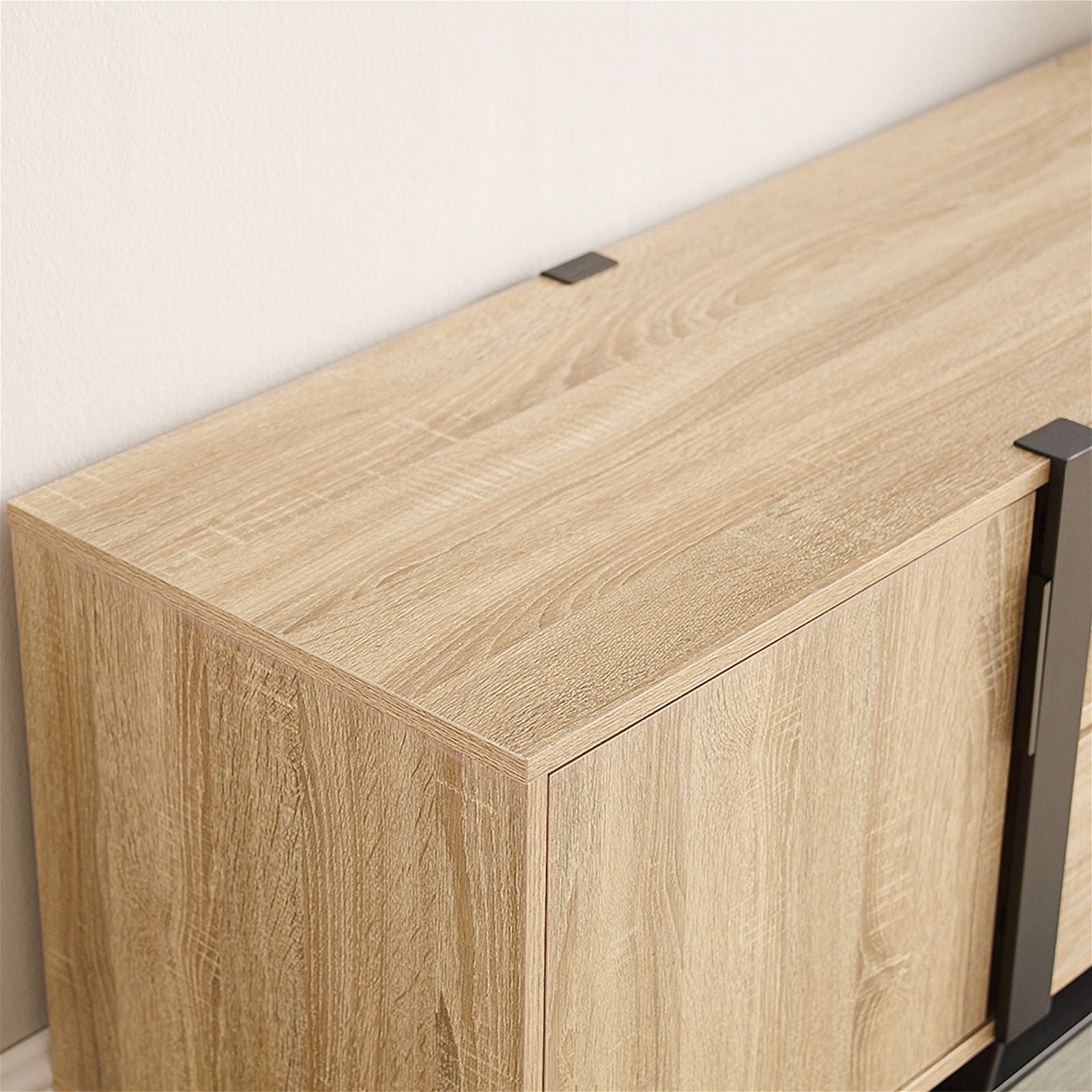 Criterion Oak CAPRI Entertainment Unit - Modern TV Stand with Storage Cabinet for Living Room, Bedroom & Home Theater Setup