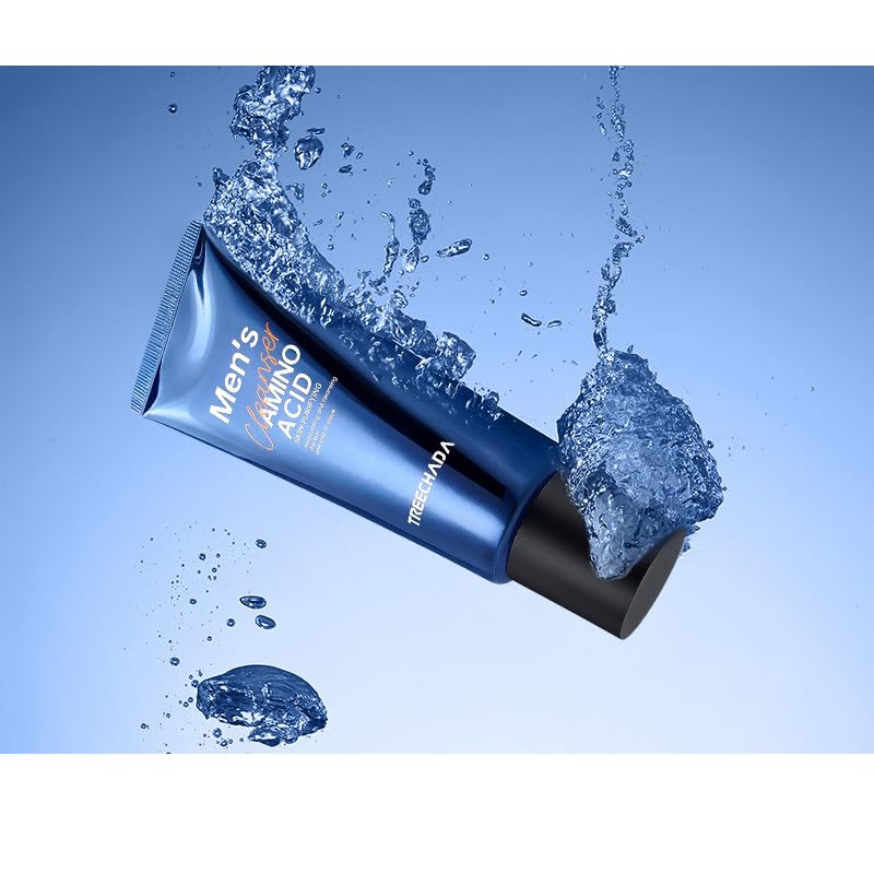 Treechada Men's Amino Acid Facial Wash - Oil Control & Deep Cleansing Face Cleanser for Smooth Skin, 100g/3.53 OZ - Ideal for Daily Skincare & Acne-Prone Skin