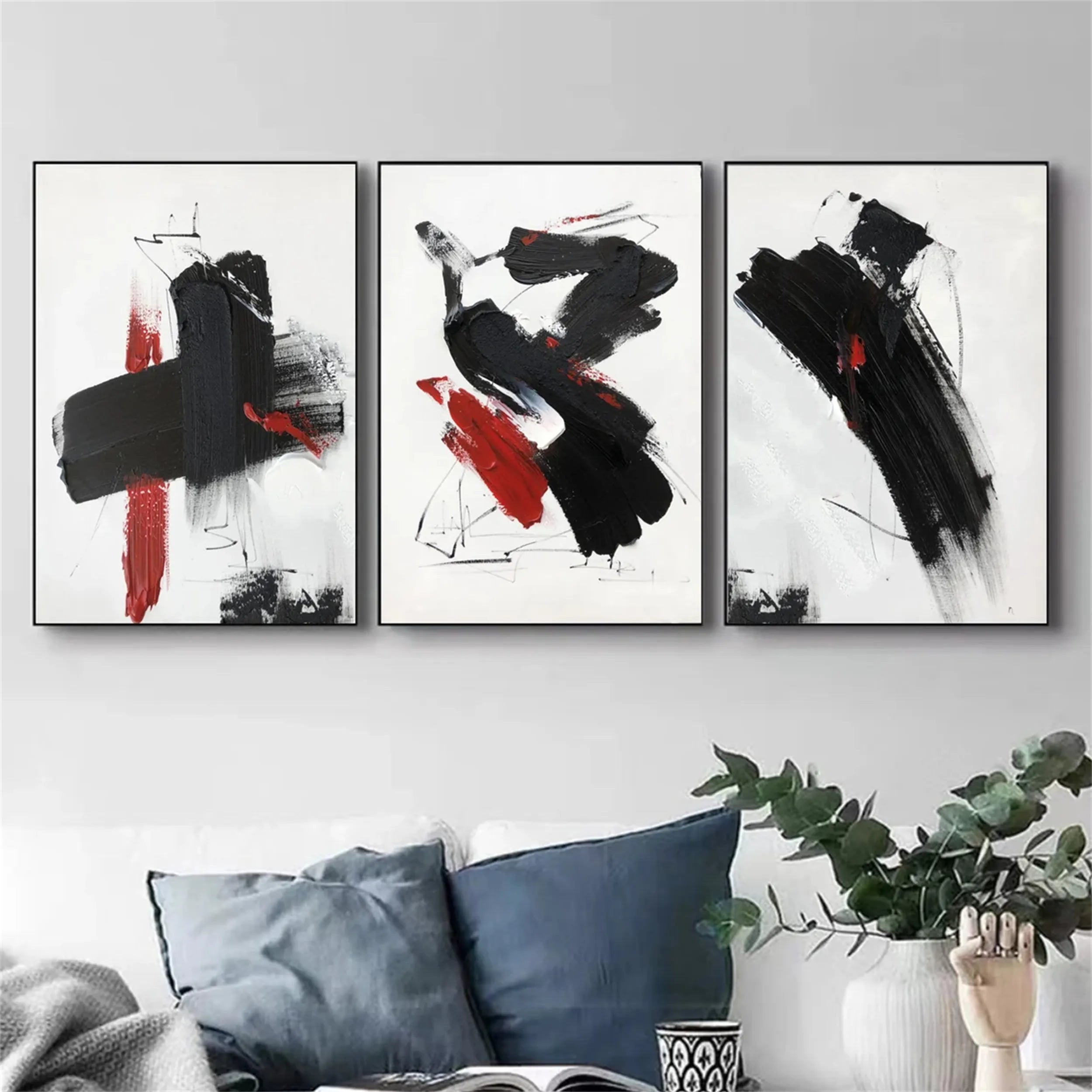 Minimalist Balance Canvas Painting Set of 3 - Abstract Wall Art for Living Room, Bedroom & Office Decor | Modern Home Decor | #MM287