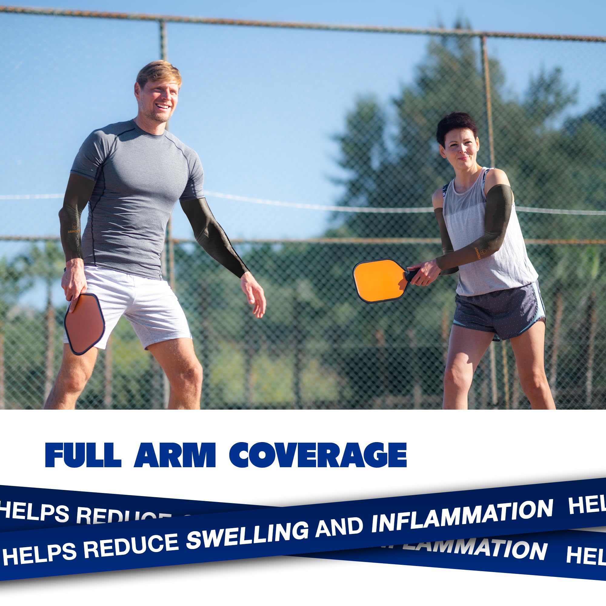 ARMORAY Arm Sleeves for Men & Women - UV Protection Tattoo Cover Up Sleeves - Cooling Compression Sports Arm Sleeves for Basketball, Golf, Football - Perfect for Outdoor Activities, Workout & Sun Protection