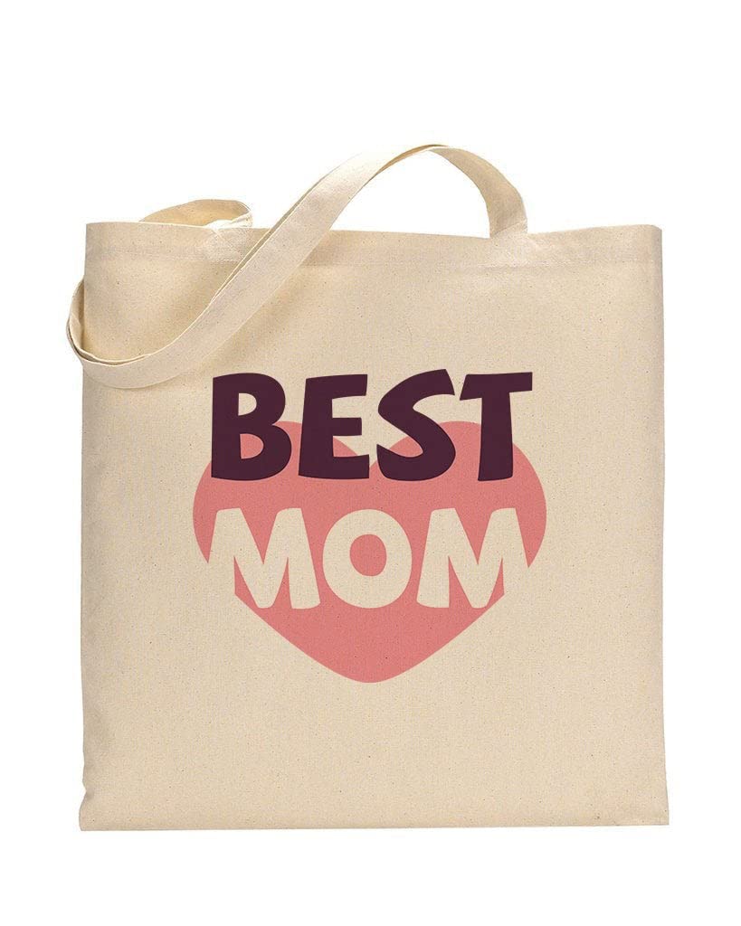 Custom Personalized Best Mom Tote Bag - Durable Reusable Canvas Gift for Mother's Day - Printed in USA - Perfect for Shopping, Work & Everyday Use