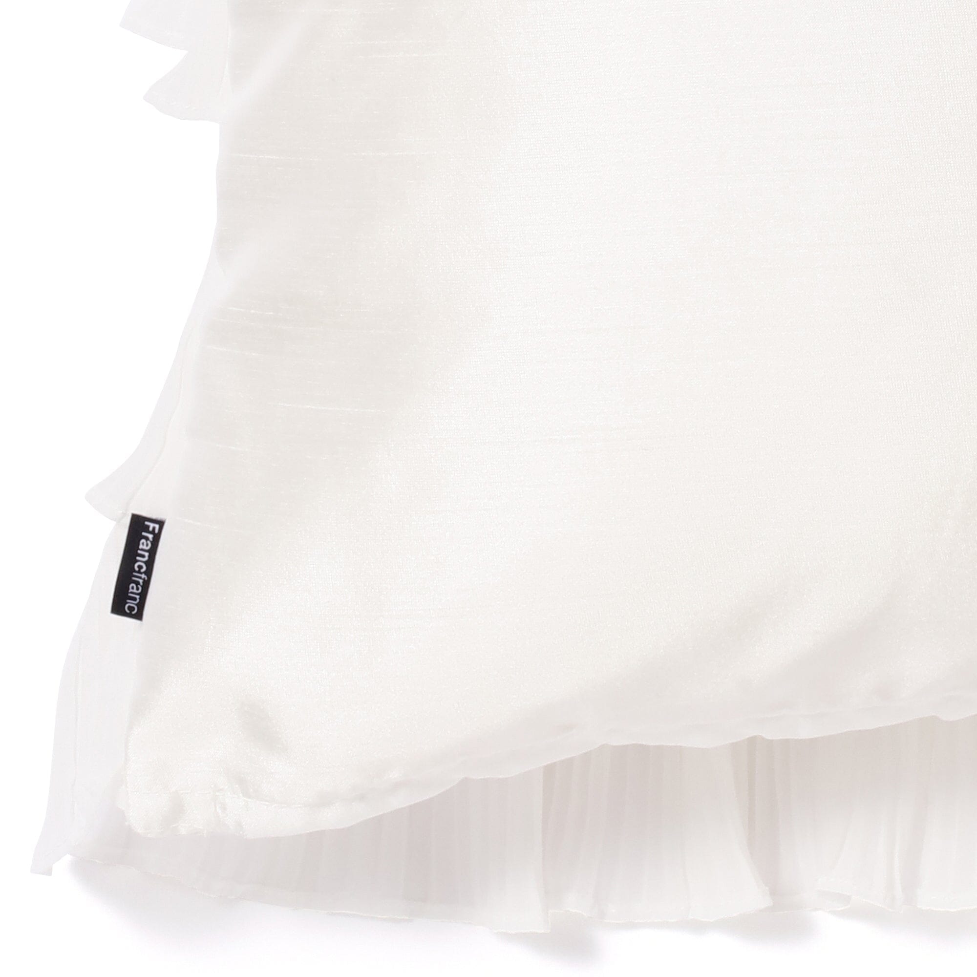 Elegant Frill Pleated Cushion Cover 18x18 Inches White - Perfect for Sofa, Bed, and Home Decor