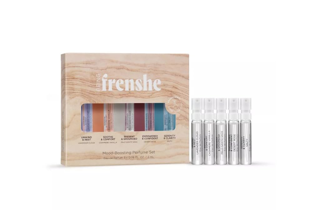 Being Frenshe Mood Boosting Perfume Discovery Set - 3 Fl Oz / 5 Mini Travel-Size Fragrances for Women, Gift Set with Uplifting Scents - Perfect for Daily Wear, Gifting & Self-Care Moments
