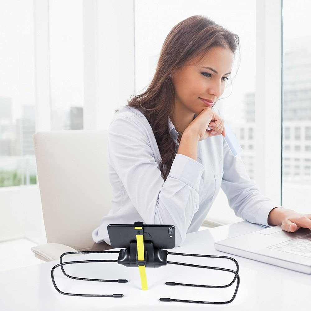 Adjustable Tablet Holder - Trescopes Spider Stand for Bed, Sofa, Car & Uneven Surfaces | Portable Phone & iPad Stand for Reading, Watching Movies & Hands-Free Use
