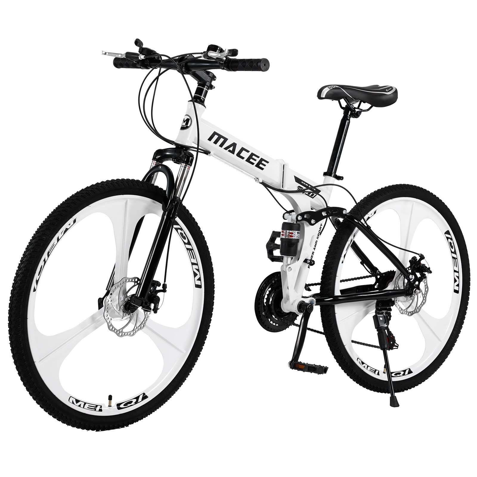 26in Folding Mountain Bike for Adults - 21 Speed MTB with Carbon Steel Frame & K-Type Shock Absorber - Dual Disc Brakes for Men & Women - Perfect for Outdoor Adventures, Commuting & Trail Riding (US Delivery)