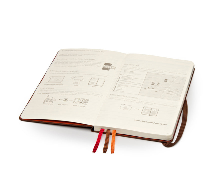 Moleskine Voyageur Travel Journal - Premium Leather Notebook for Writing, Sketching & Note Taking - Perfect for Travelers, Students & Professionals
