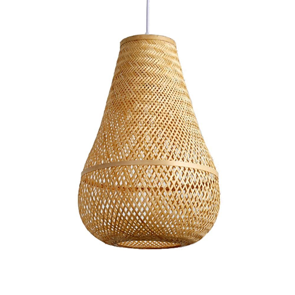 Bamboo Pendant Light - Hand-Woven Natural Bird's Nest Chandelier, Retro Style Hanging Lamp for Bedroom, Dining Room, Living Room | Eco-Friendly Home Decor Lighting Fixture for Cozy Ambiance