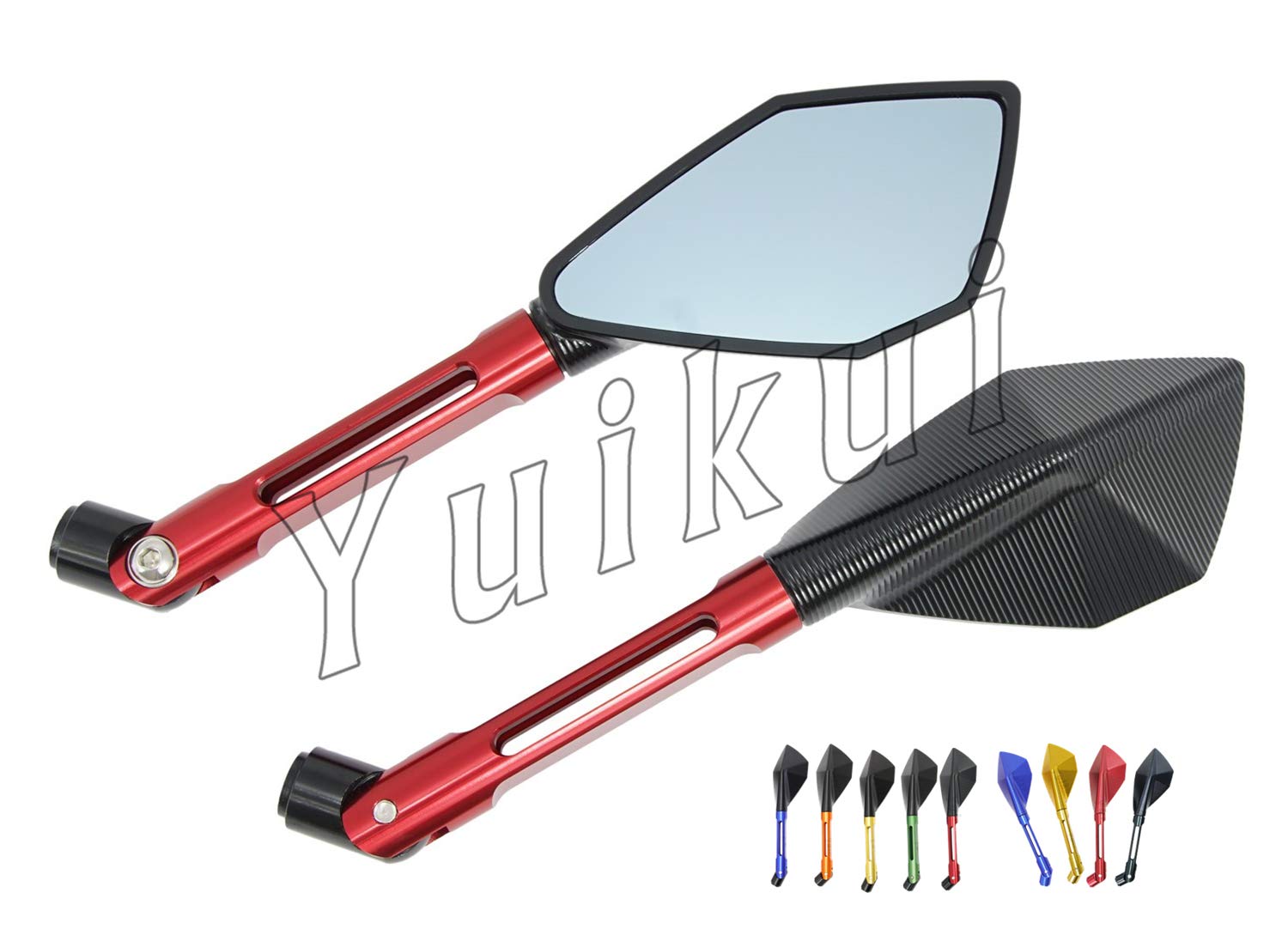 Universal M8 M10 Aluminum CNC Motorcycle Rearview Mirror - Durable Full Metal Design for Ducati Monster, Hypermotard, Scrambler - Perfect for Street Riding, Touring & Off-Road Adventures