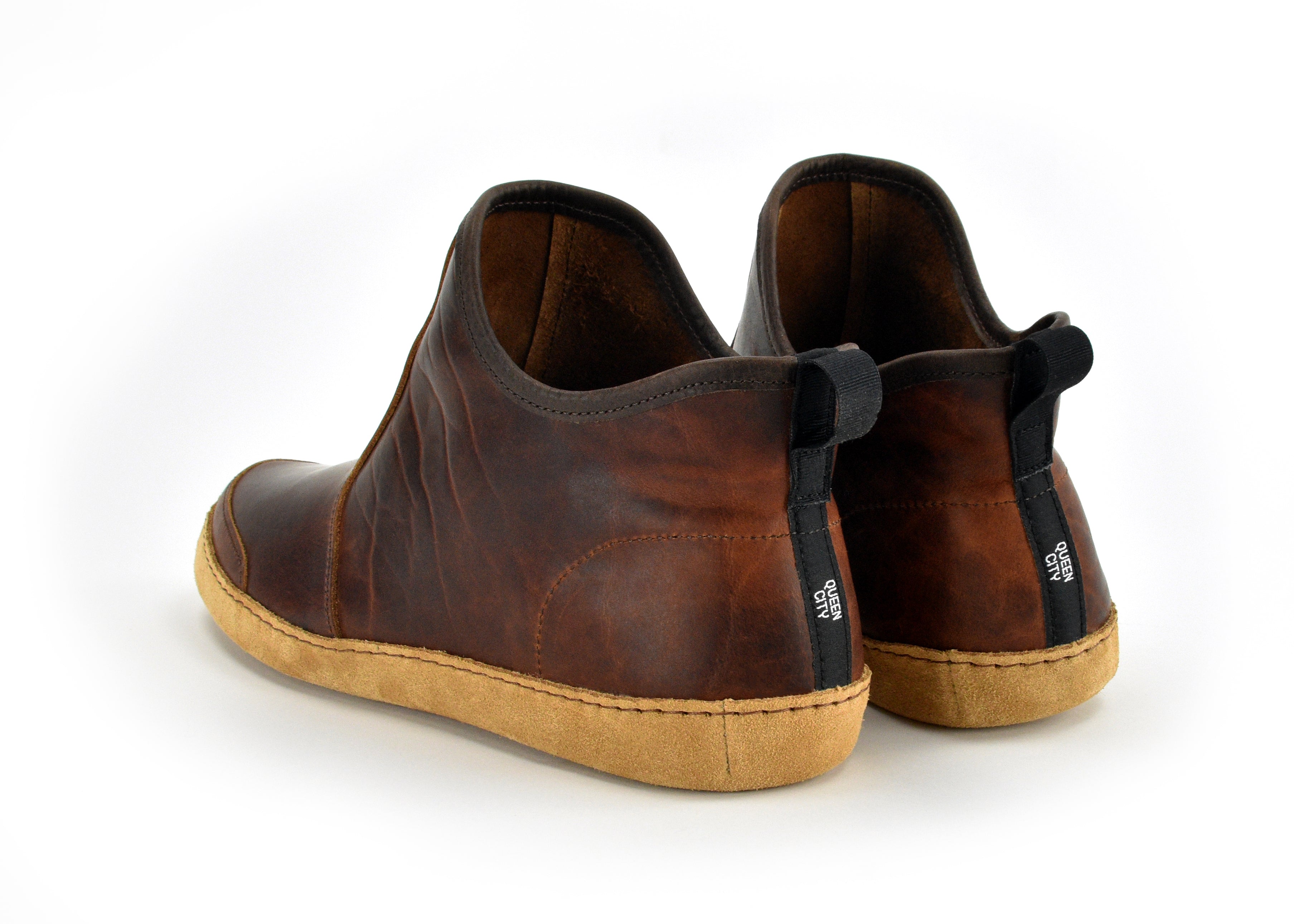 Vermont House Shoes®: Hi Top Tobacco Bison Leather Slippers for Men & Women – Cozy Indoor/Outdoor Comfort for Home, Office & Travel