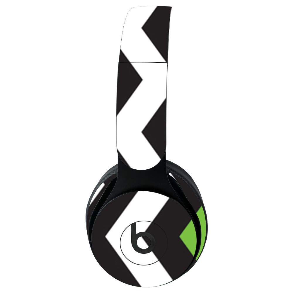 MightySkins Protective Vinyl Skin Wrap for Beats Solo Pro Wireless Headphones - Lime Chevron Design | Durable, Scratch-Resistant Decal Cover | Easy to Apply & Remove | Made in USA | Perfect for Gym, Travel & Daily Use