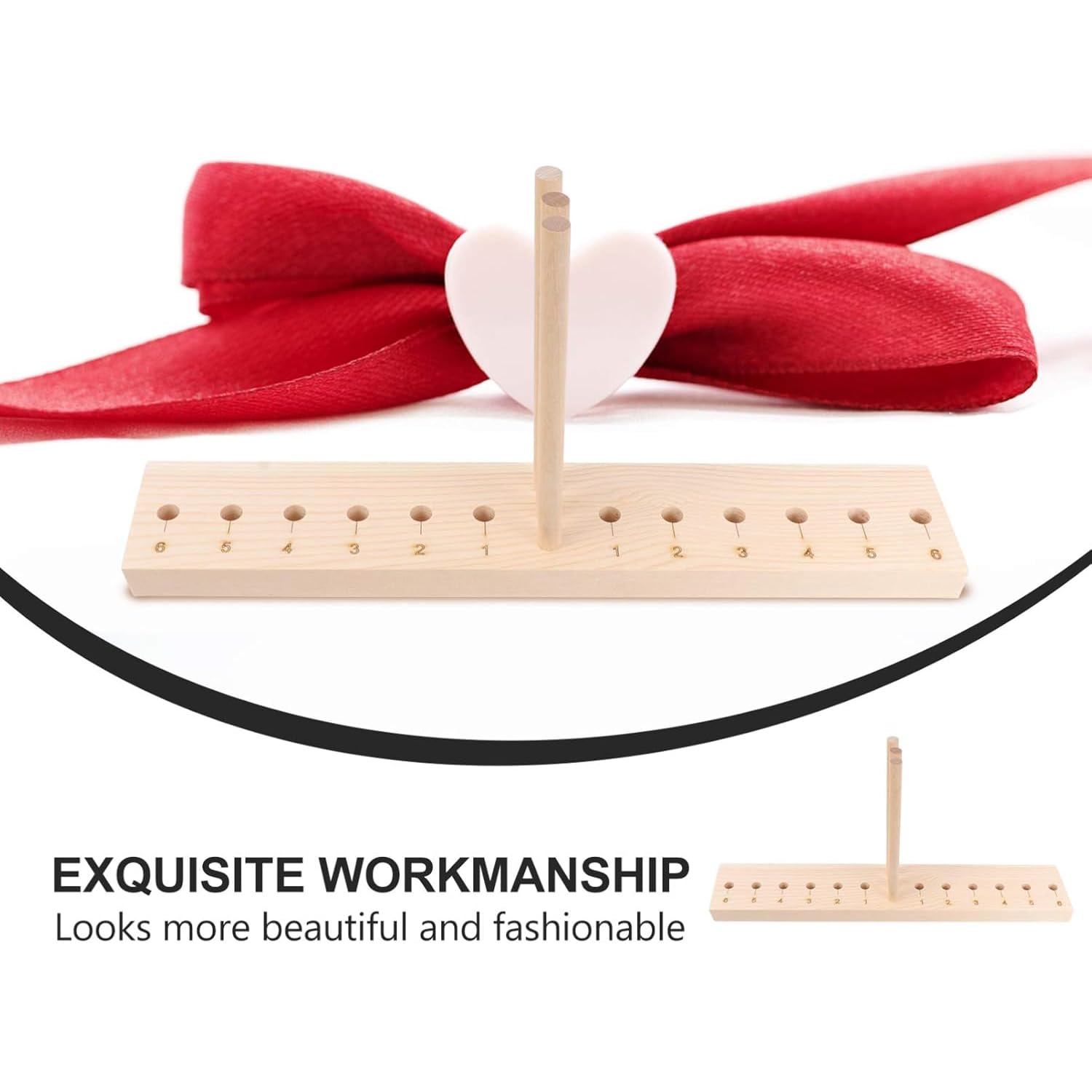 PEAKTREND Oak Bow Maker Tool - 3 Long Stick Lightweight Portable DIY Ribbon Bow Maker for Wreaths, Hair Bows, Gift Wrapping & Crafting | Perfect for Weddings, Parties & Home Decor
