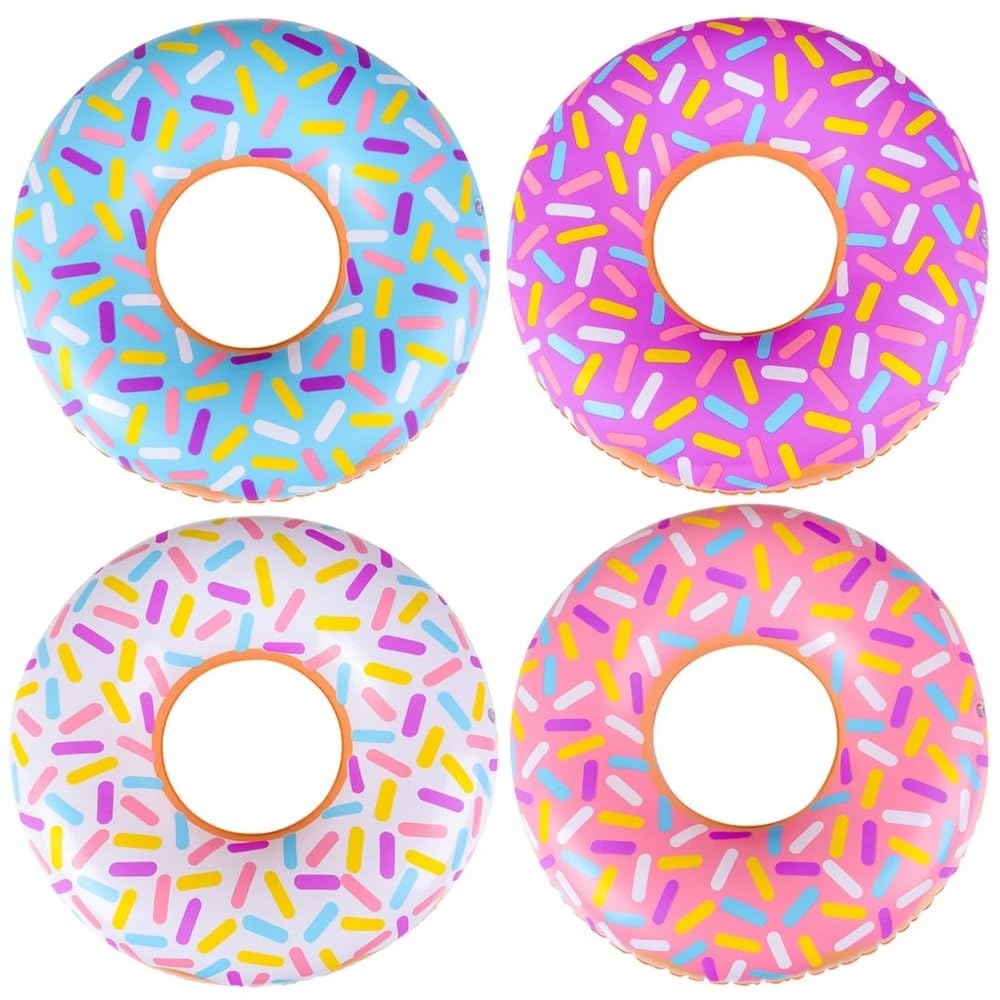 Rhode Island Novelty 18-Inch Giant Inflatable Donut Pool Float - Fun Summer Pool Party Decor & Beach Accessory for Adults & Kids