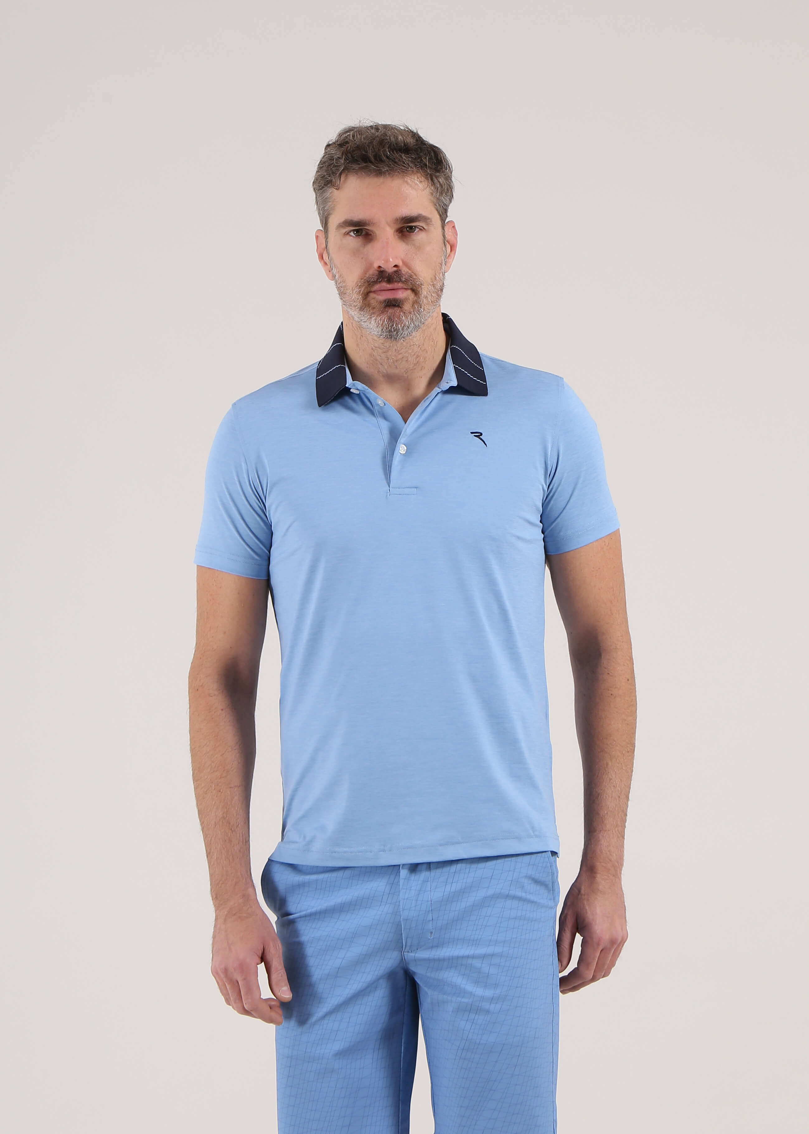 ASSODIPICCHE SUNBLOCK® Melange Polo Shirt for Men - UPF 50+ Sun Protection, Breathable & Quick-Dry - Perfect for Golf, Tennis & Outdoor Activities | Final Sale