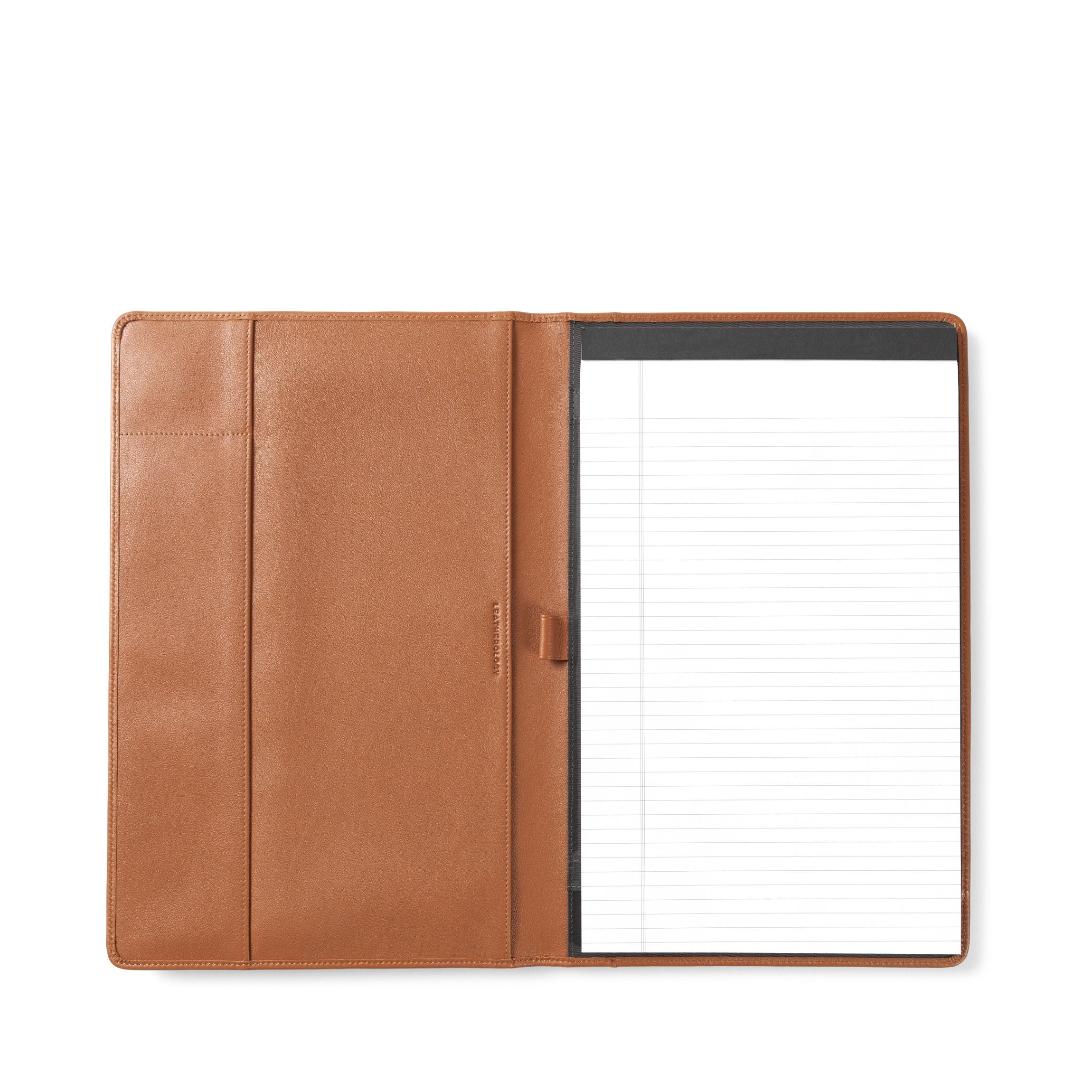 Professional Legal Size Padfolio in Cognac - Perfect for Business Meetings, Interviews, and Office Organization | Premium Leather Portfolio with Notepad Holder