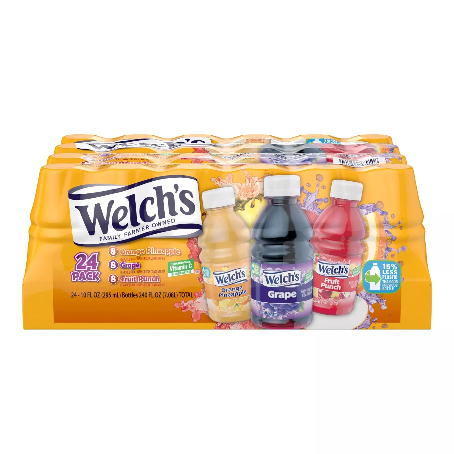 Welch's Fruit Snacks Variety Pack - Orange Pineapple, Grape & Fruit Punch - No Preservatives, High in Vitamin C - 2 Pack (10oz x 24) - Perfect for School Lunches, Office Snacks & On-the-Go Energy Boost