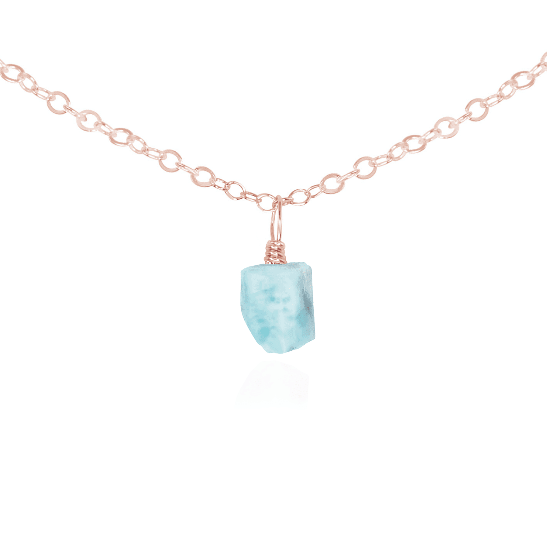 Natural Tiny Rough Larimar Gemstone Pendant Choker Necklace - Handmade Blue Stone Jewelry for Women, Boho Beach Style, Perfect for Casual Wear & Gift Giving
