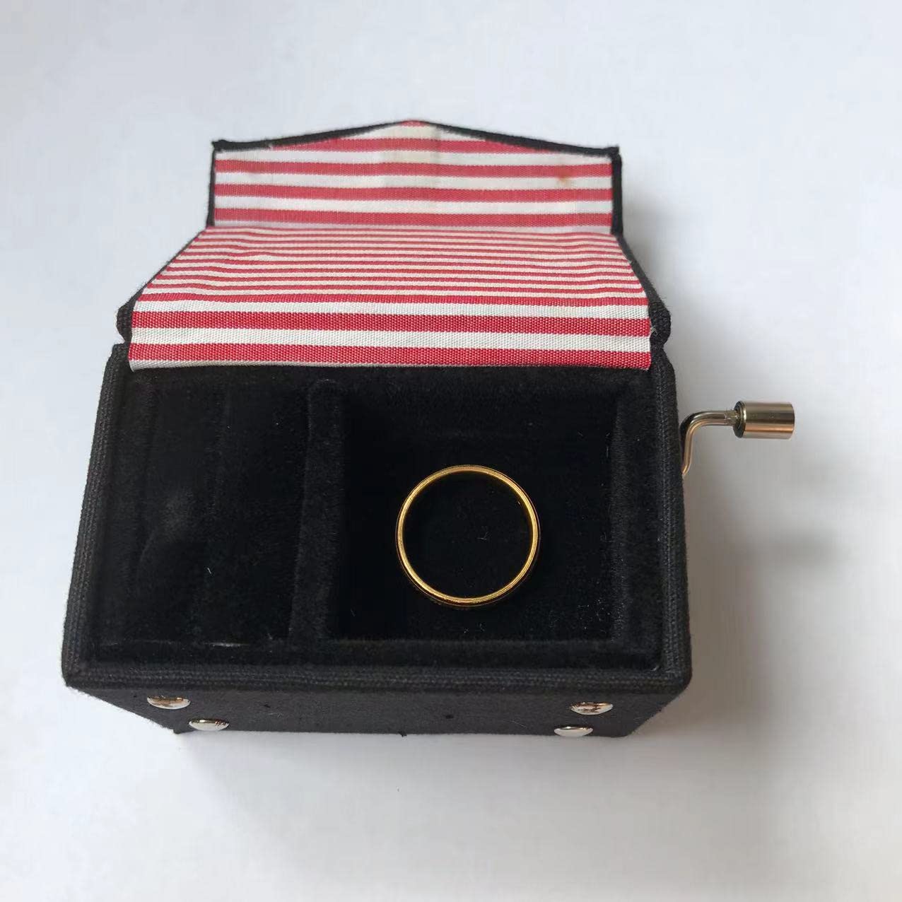 BinkeGG Hand Crank Music Box Jewelry Box with Sankyo Musical Mechanism - 30 Tunes Option, Plays Fur Elise - Perfect for Gift Giving, Wedding Favors & Home Decor