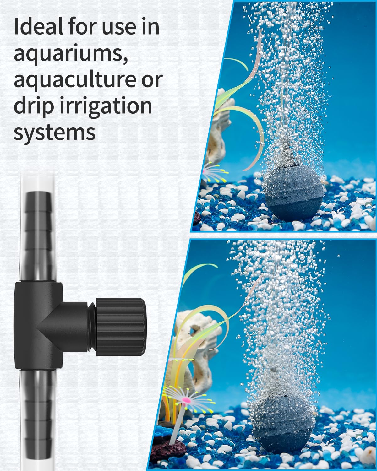Pawfly 10 Pack Aquarium Air Control Valves - Adjustable Plastic Air Flow Regulators for 4-6mm ID Tubing | Single Way Air Pump Accessories for Fish Tanks | Perfect for Freshwater & Saltwater Aquariums, Hydroponics & Fish Breeding Systems