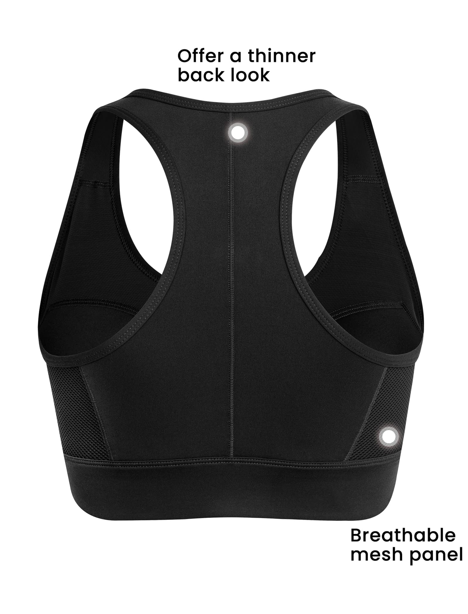Yvette High Impact Sports Bra for Women - Full Coverage, High Support Racerback Workout Bra for Plus Size - Ideal for Running, Gym & High-Intensity Training
