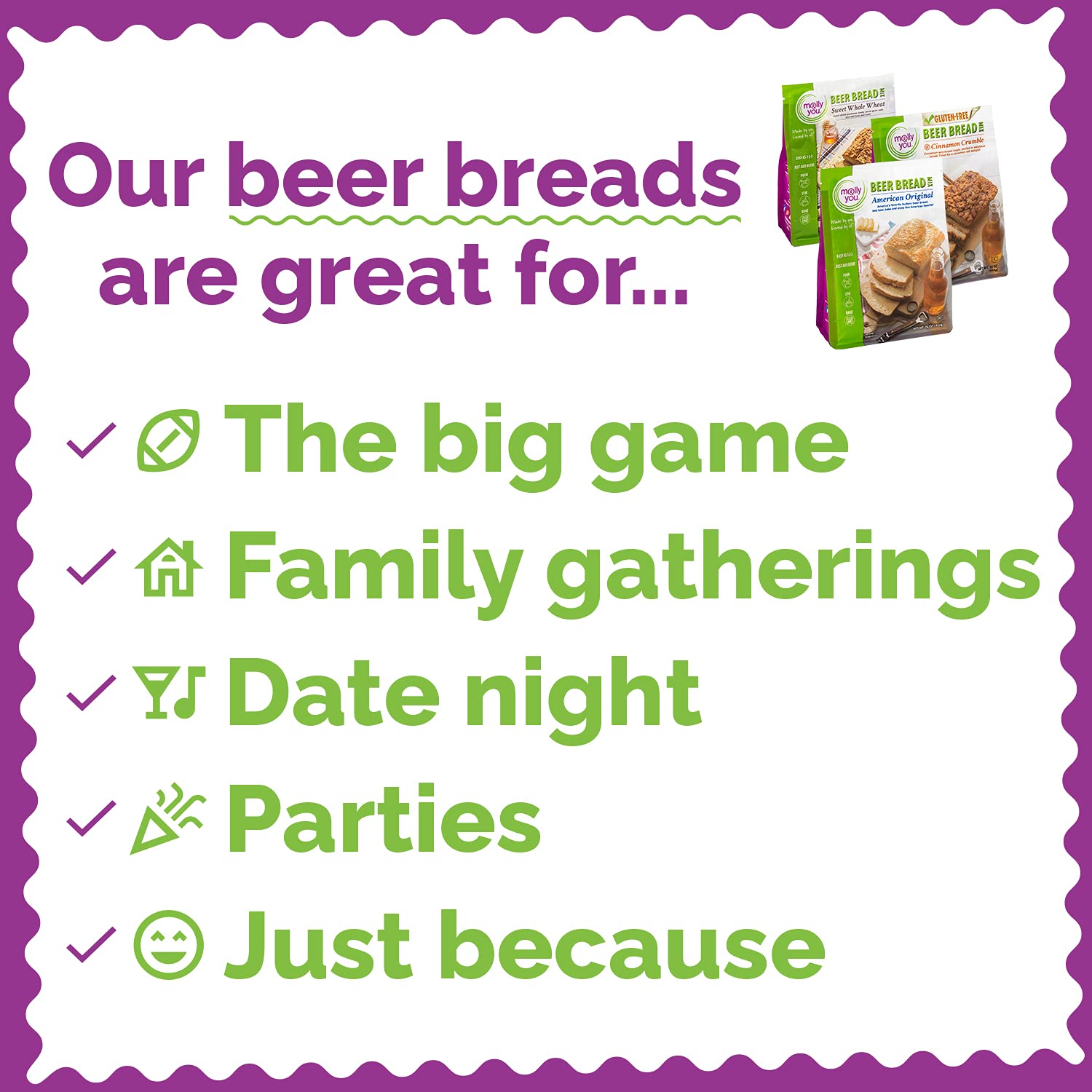 Molly & You Garlic Parmesan Beer Bread Mix (Pack of 1) - Gourmet Artisan Bread Kit - No Bread Machine Required - Just Add Beer or Soda - Perfect for Parties, Gifts & Homemade Bread Lovers