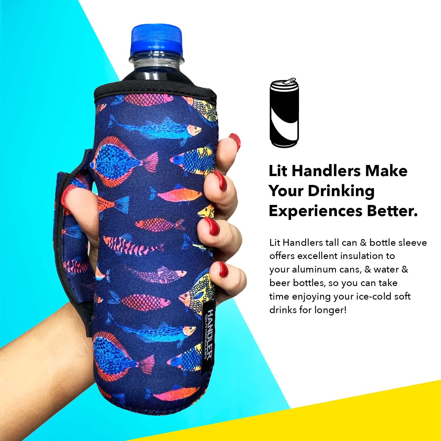 Neoprene Water Bottle Sleeve - Insulated 16oz & 24oz Can Holder for Walking, Running, Cycling | Water Resistant Drink Cover | Checkerboard & Leopard Design | Perfect for Gym, Hiking, Workouts, and Outdoor Activities