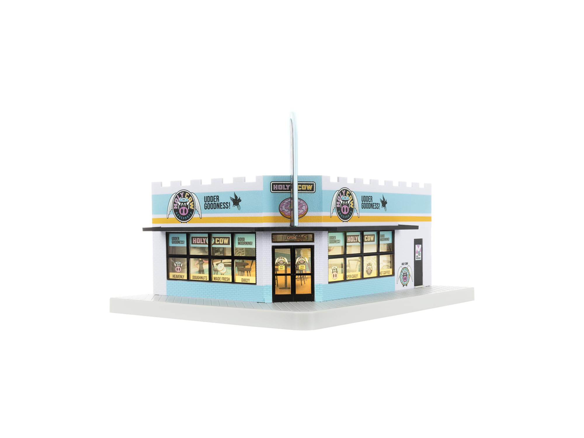 Lionel O Gauge Holy Cow Plug-Expand-Play Donuts & Coffee Shop Model Train Accessory - Perfect for Train Layouts, Collectors & Holiday Displays