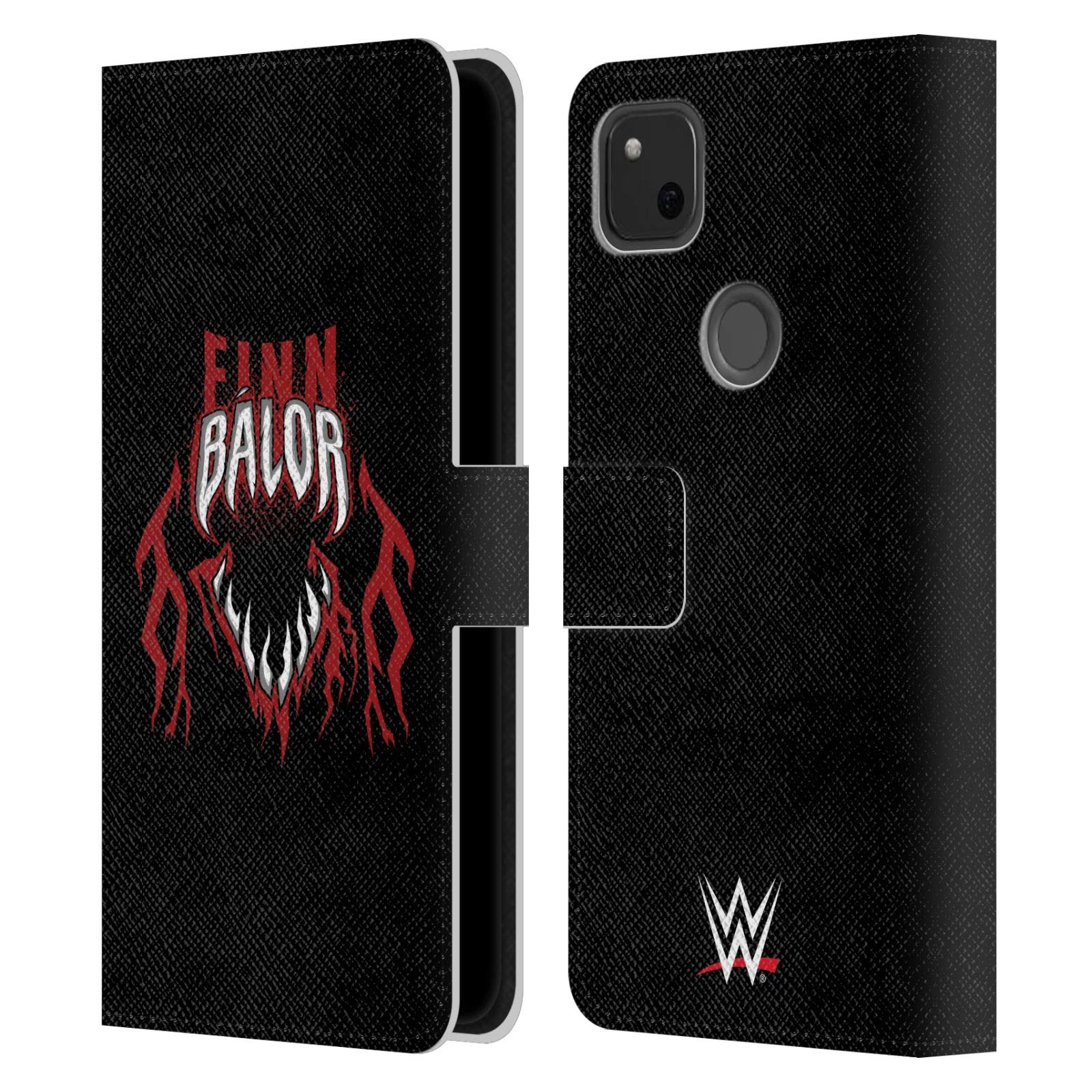Head Case Designs WWE Lock Up Finn Bálor Leather Book Wallet Case Cover for Google Pixel 4a - Protective Phone Holder for Cards & Cash