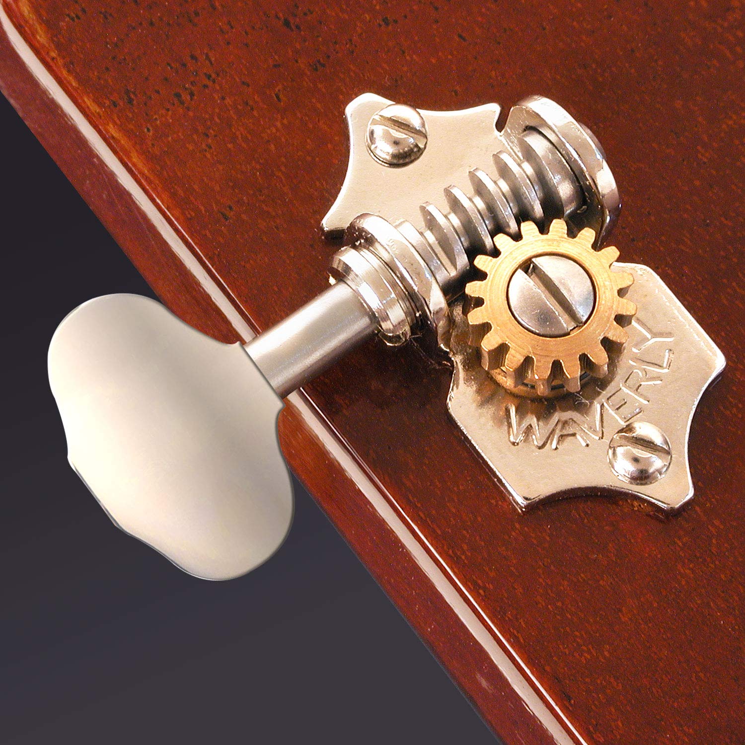 Premium Waverly Guitar Tuner Anniversary Collection - Ebony Finish with Nickel Hardware (Tuning Machines, Butterbean Knobs, Bridge Pins) | Perfect for Acoustic Guitar Maintenance & Professional Musicians
