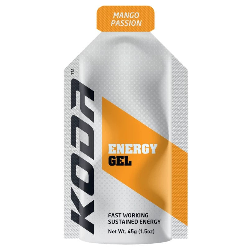 Koda Energy Gel - Mango Passion Flavor | Natural Electrolytes & Quick Energy Boost for Runners, Cyclists & Athletes | Perfect for Endurance Sports & Workouts