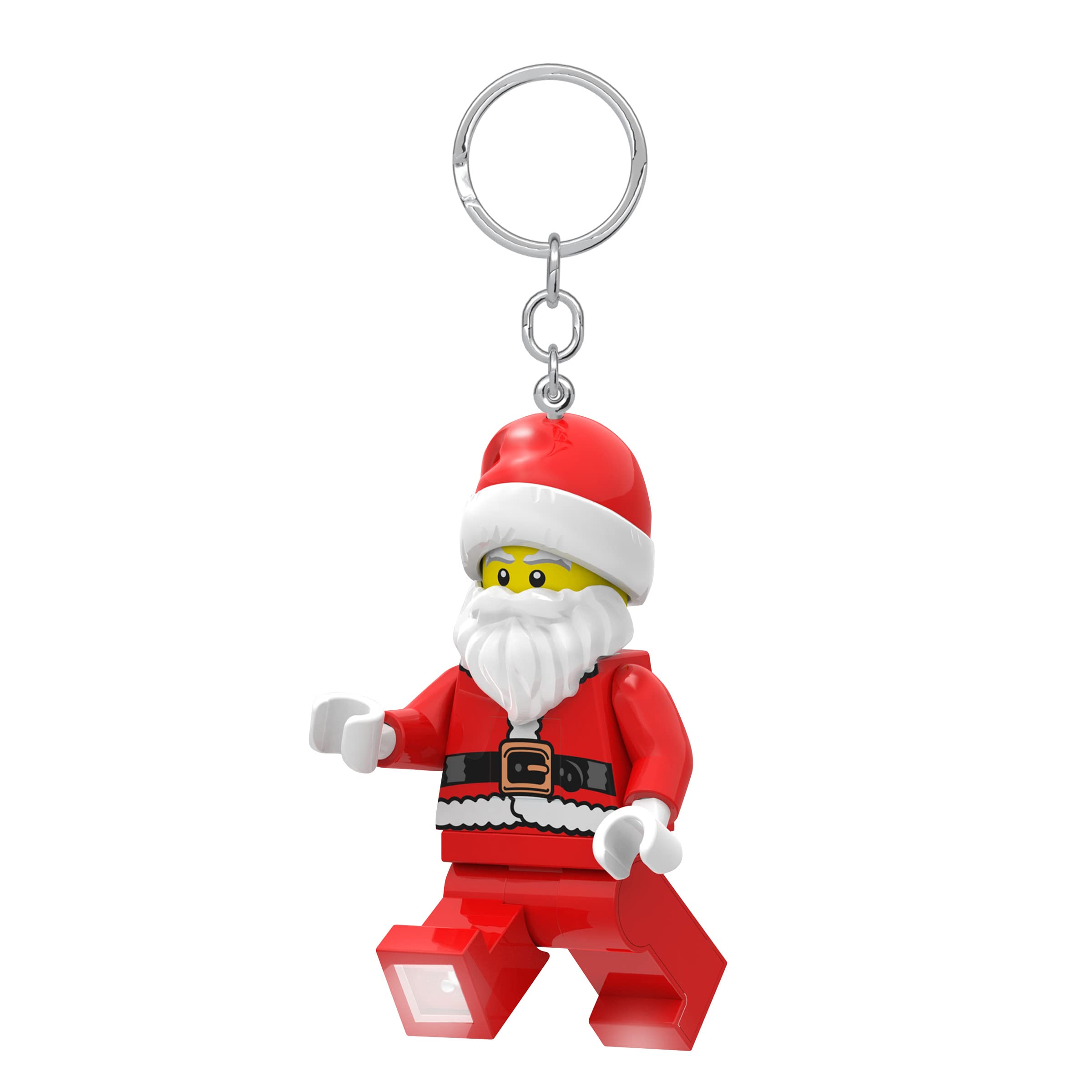 LEGO Minifigures Keychain - 3 Inch Tall Santa Claus Figure with Light (KE189H) - Perfect for Christmas Gifts, Party Favors & Keychain Decorations
