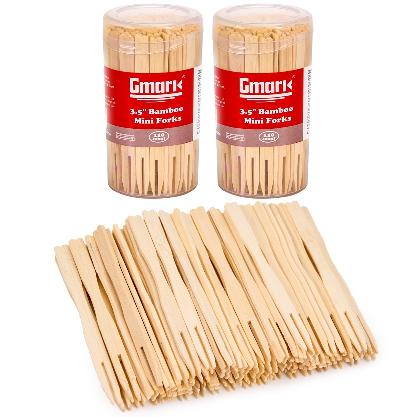 Eco-Friendly Bamboo Forks 3.5 Inch - 220 Pack | Mini Food Picks, Cocktail Forks & Party Utensils | Perfect for Appetizers, Fruits, Pastries & Desserts | Sustainable Buffet & Catering Supplies | GM1031B | Great for Parties, Weddings, Picnics & Home Entertaining