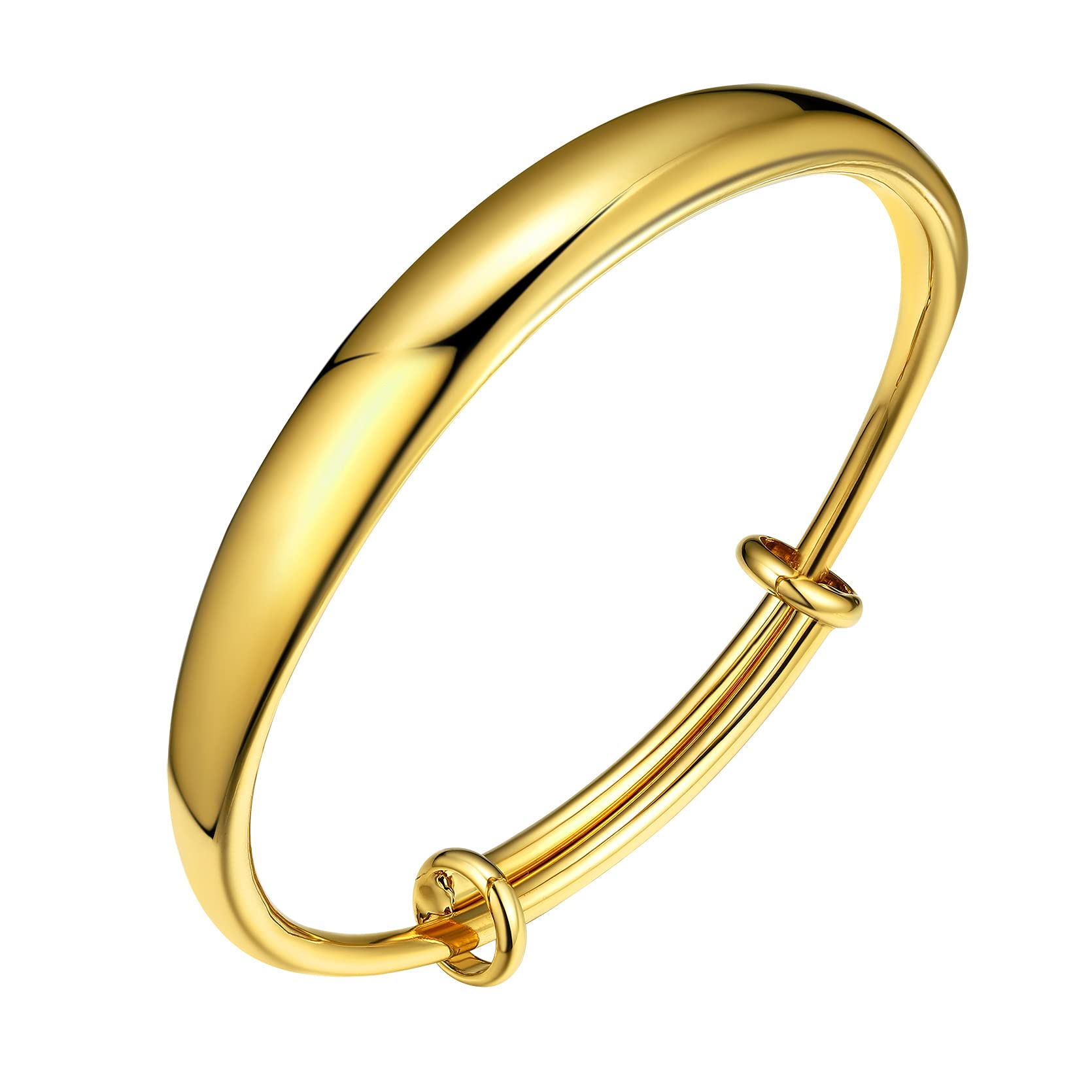 Stylish Gold Adjustable Bangle Bracelets for Women & Girls - Elegant Simple Cuff Bangles Jewelry - Perfect for Everyday Wear, Office, Parties & Special Occasions