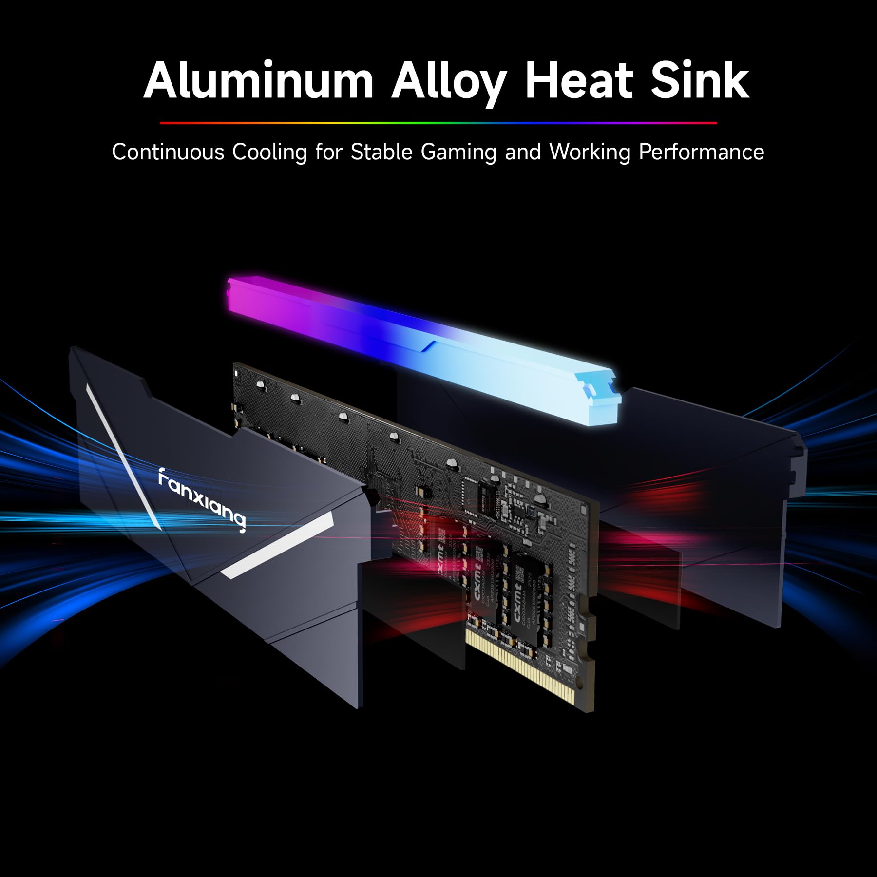 Fanxiang 32GB (2x16GB) DDR4 3200MHz RGB Gaming RAM with Heatsink - High Performance Desktop Memory for AMD & Intel PCs | Perfect for Gaming, Streaming & Content Creation