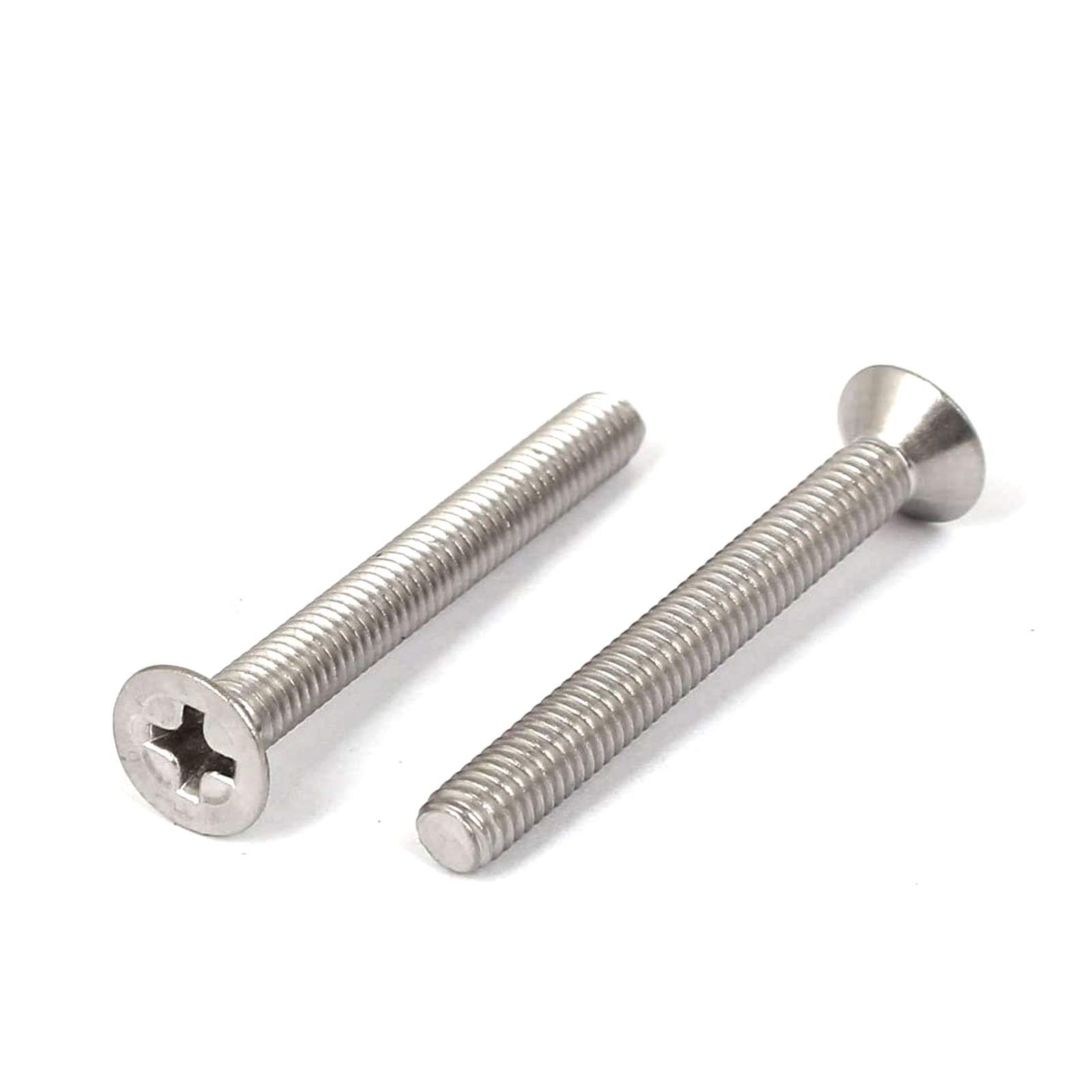 30 Pcs M4-0.7x35mm 304 Stainless Steel Flat Head Phillips Machine Screws for DIY & Furniture Assembly