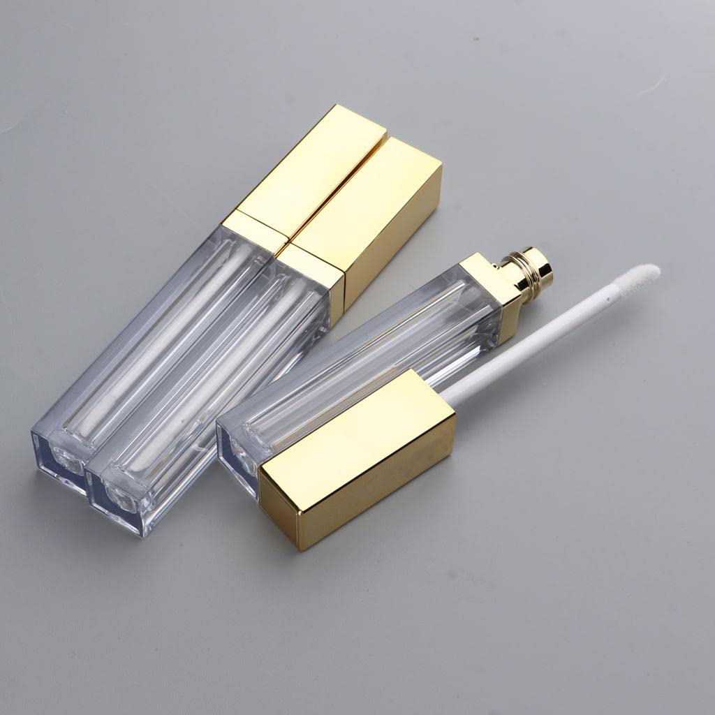 3pcs Refillable Lip Gloss Tubes with Brush - 4ml Light Golden Lipstick Cosmetic Bottles for DIY Makeup, Travel & Gift Giving