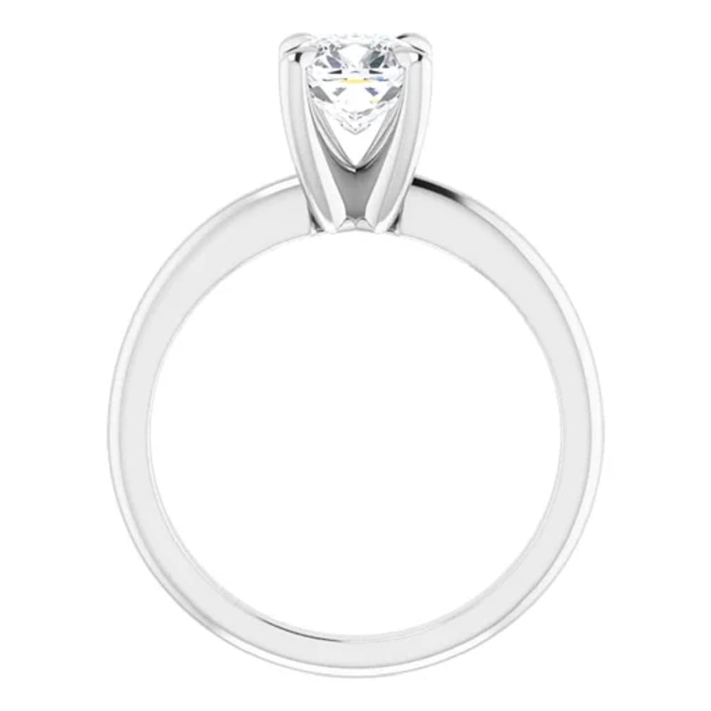 10K Solid White Gold Handmade Engagement Ring - 1.0 CT Cushion Cut Moissanite Diamond Solitaire Wedding Band for Women - Perfect for Proposals, Anniversaries & Bridal Jewelry Gifts