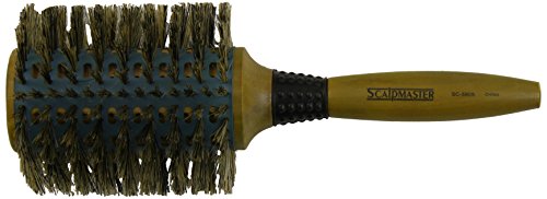 Scalpmaster Ceramic Boar Bristle Vented Round Hair Brush - 4 Inch Professional Styling Tool for Smoothing, Detangling & Volumizing - Perfect for Blowouts, Salon Styling & Home Hair Care