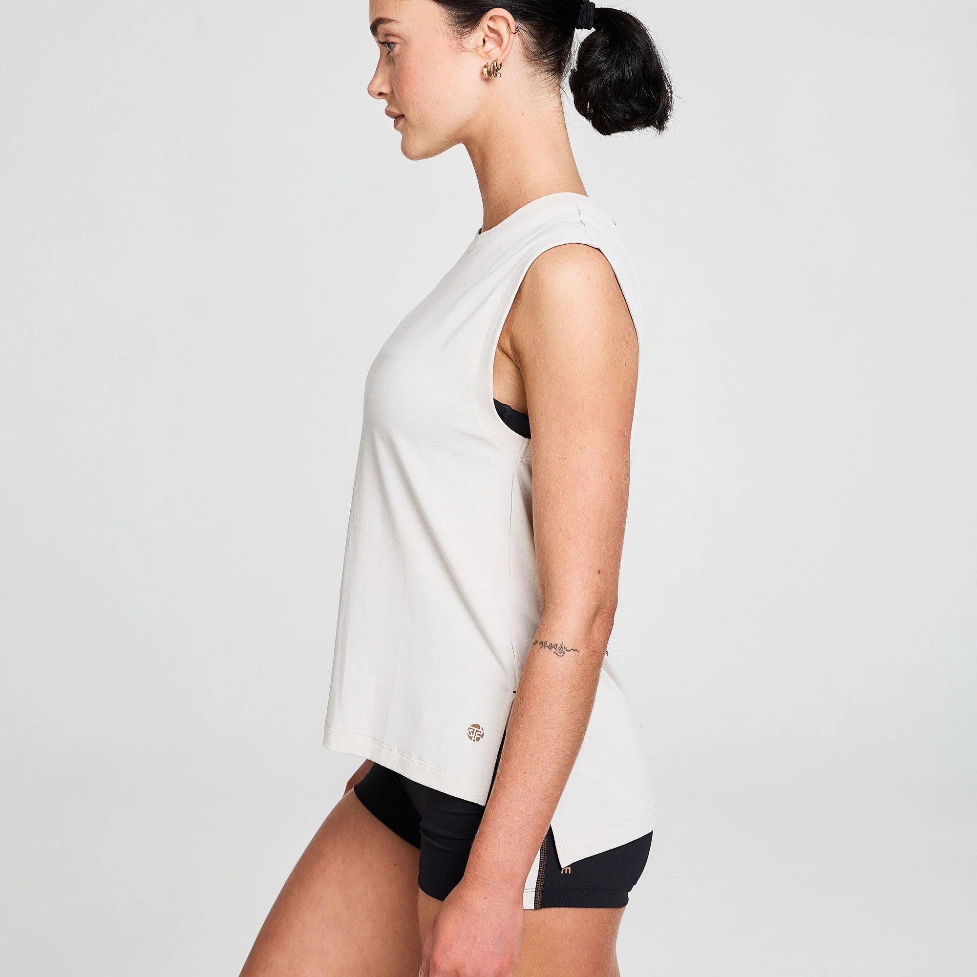 BAHE Zephyr Cap Sleeve Tank Top for Women - Soft Breathable Coconut Color Summer Casual Wear | Perfect for Yoga, Beach, and Everyday Outfits