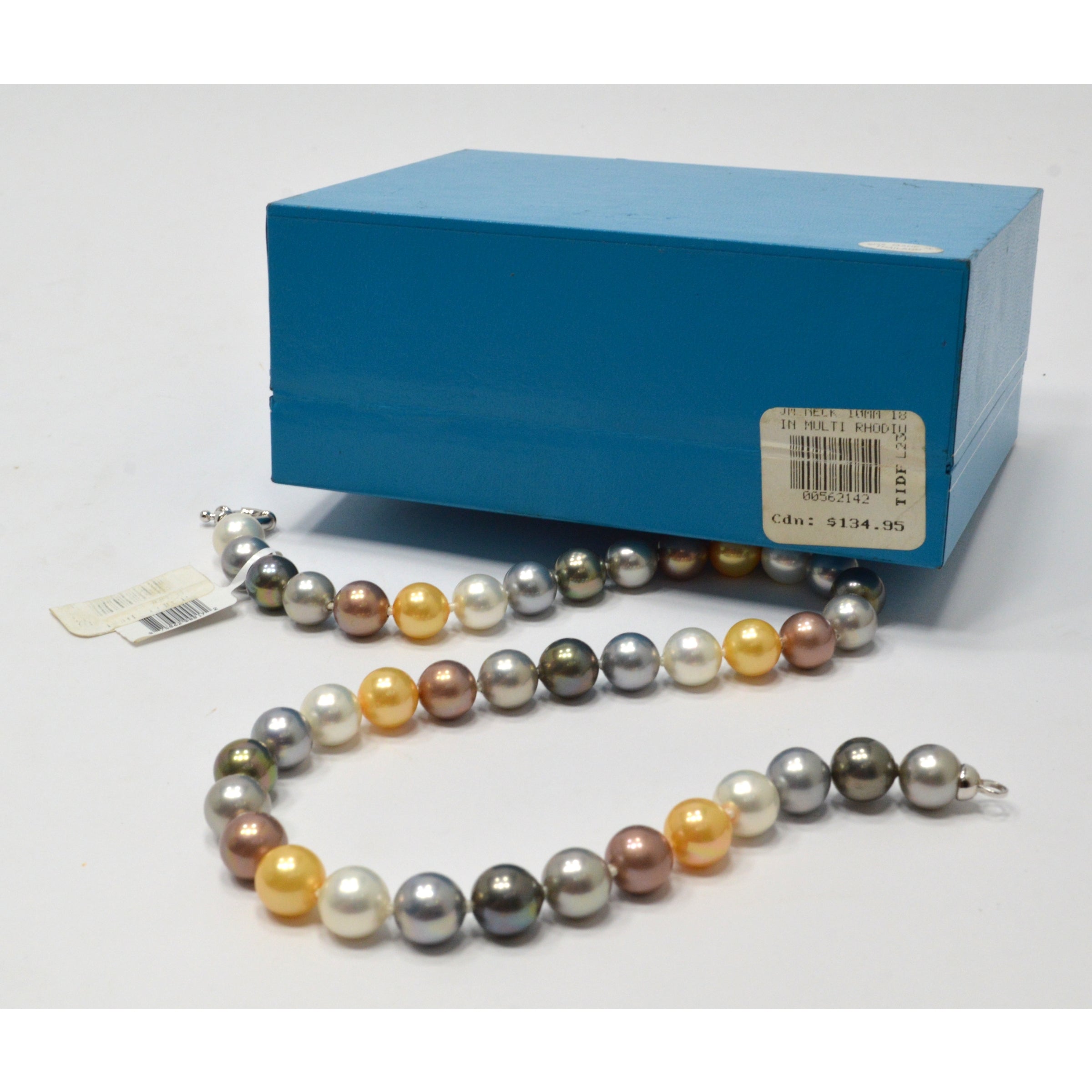 Man Made Pearl Necklace 18 Inch - Multicolored Pearls with Rhodium Clasp | Elegant Jewelry Gift for Women, Perfect for Weddings & Special Occasions