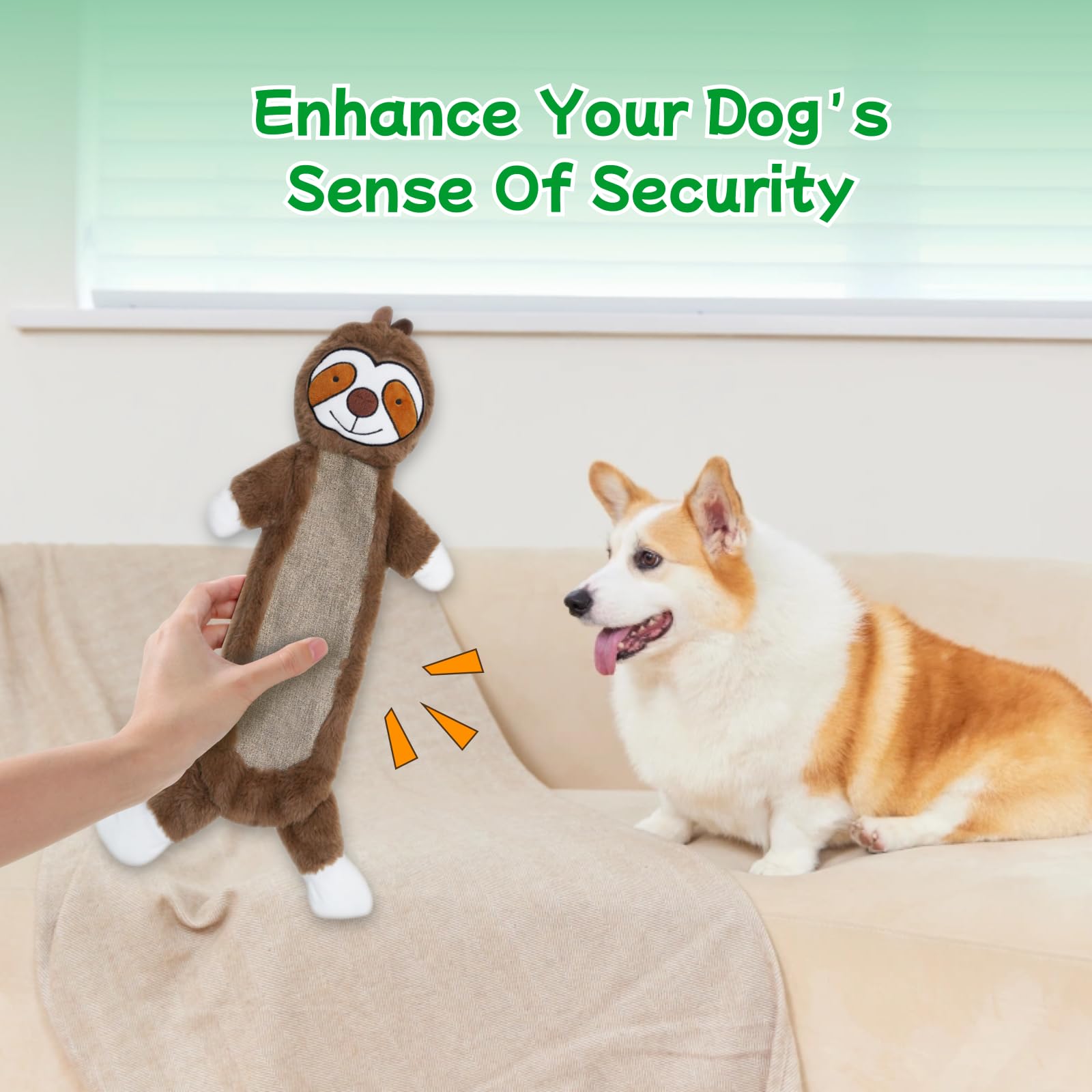 Durable No-Stuffing Crinkle Squeaky Dog Toys for Aggressive Chewers - Unbreakable Plush Chew Toys for Small, Medium & Large Dogs - 2 Pack Interactive Pet Toys for Training, Playtime & Anxiety Relief