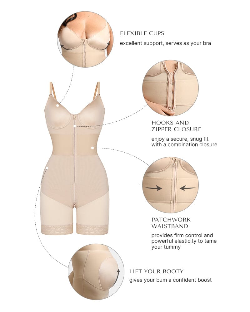 AirSlim® Elastic Waist Shaping Bodysuit for Women - Tummy Control Slimming Body Shaper - Perfect for Workout, Office & Special Occasions