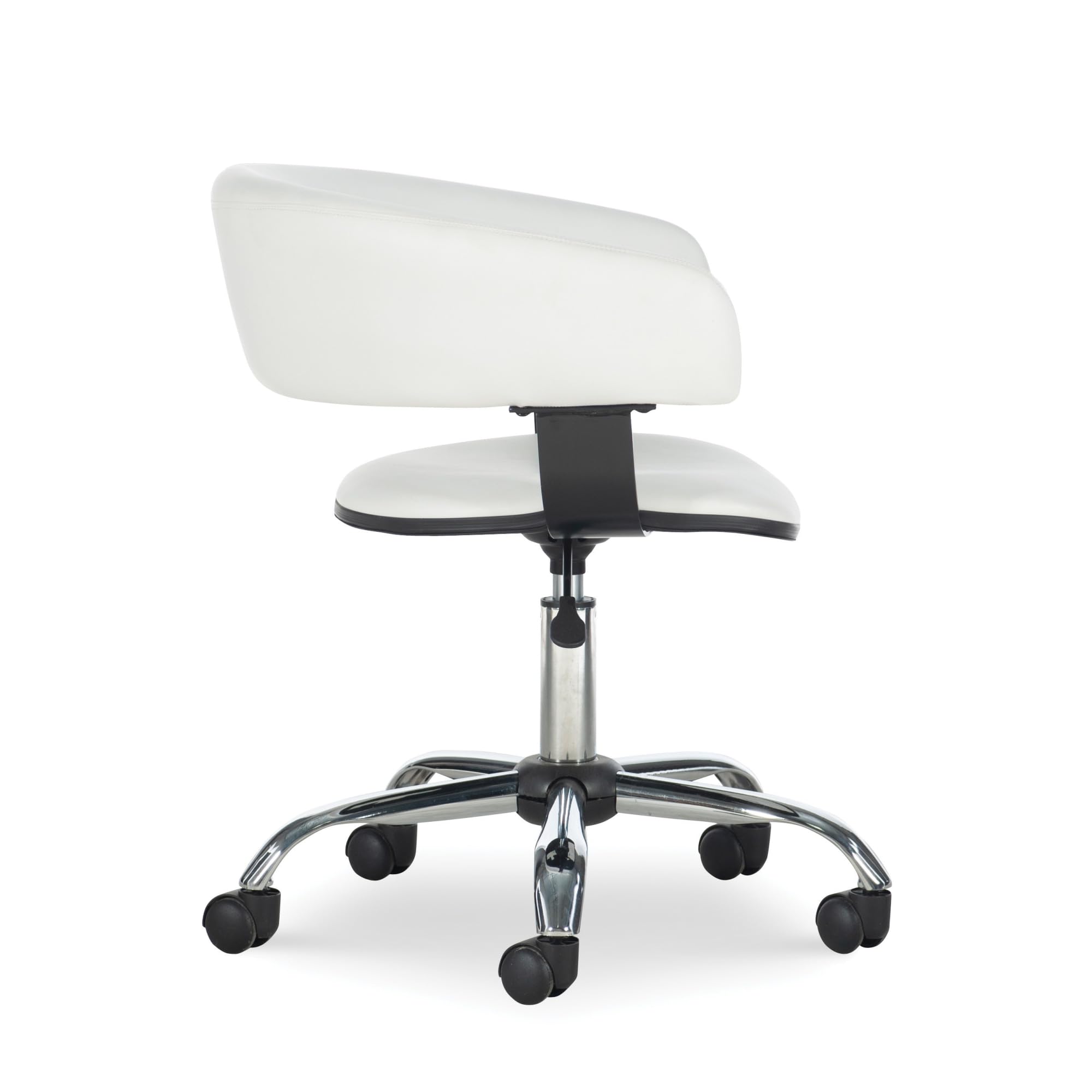 Powell Gas Lift Desk Chair - Adjustable Office Chair with Ergonomic Design, White Medium - Perfect for Home Office, Study, and Workspace Comfort