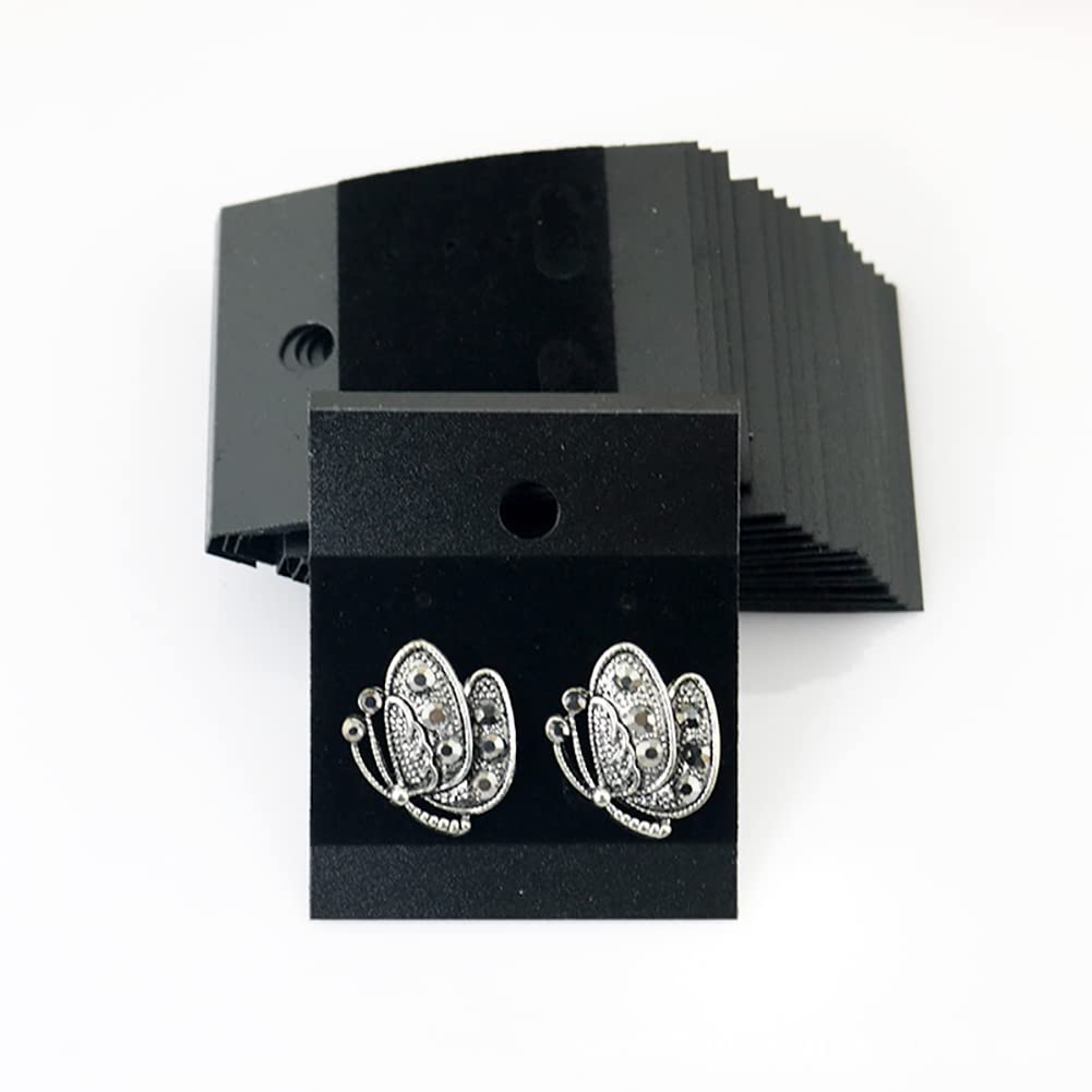 100 Pieces Velvet Earring Display Cards with Back Hooks - Jewelry Holder for Studs & Dangle Earrings - Perfect for Boutique, Craft Shows & Retail Store Organization