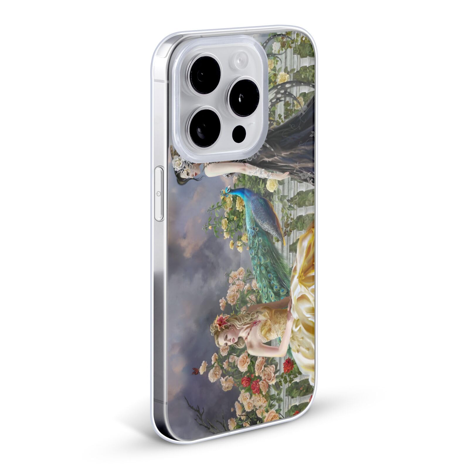 Officially Licensed Nene Thomas Pretty Women with Peacock Gothic Soft Gel Case for Apple iPhone 7 Plus/iPhone 8 Plus - Stylish Protective Cover for Gothic Lovers, Fantasy Art Fans & Unique Phone Accessory Enthusiasts
