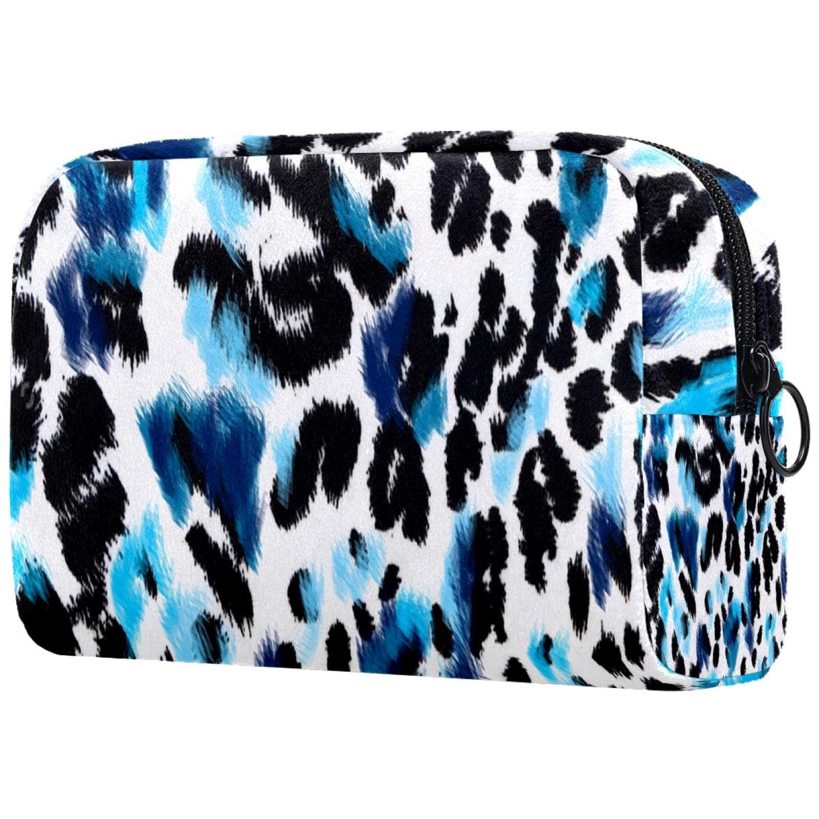 Women's Large Leopard Print Cosmetic Bag - Travel Makeup Case & Toiletry Organizer with Zipper - Perfect for Travel, Gym, and Daily Essentials Storage