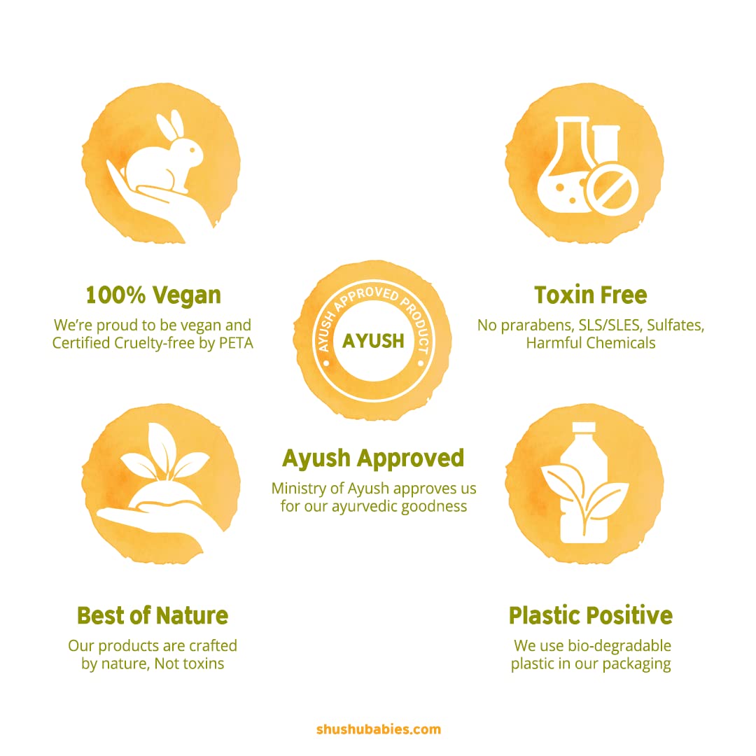 Shushu Babies Natural Chumpi Hair Oil with Avocado & Gooseberry - 60ml | Organic Baby Hair Growth Treatment | Gentle & Nourishing for Newborns, Infants & Toddlers | Perfect for Daily Scalp Massage & Hair Care Routine