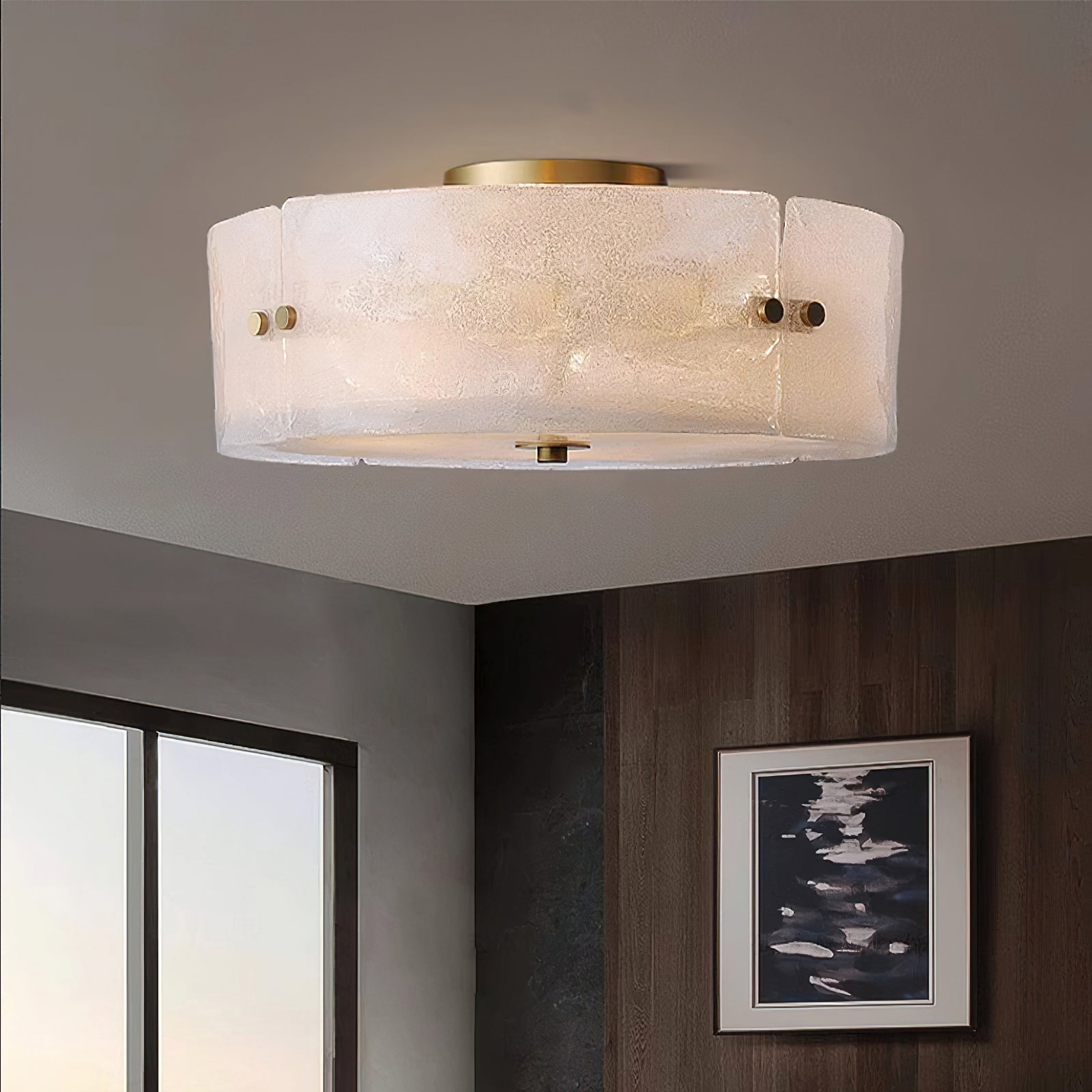 Dumount Modern Ceiling Light Fixture - Energy Efficient LED Flush Mount for Bedroom, Living Room, Kitchen & Hallway Lighting
